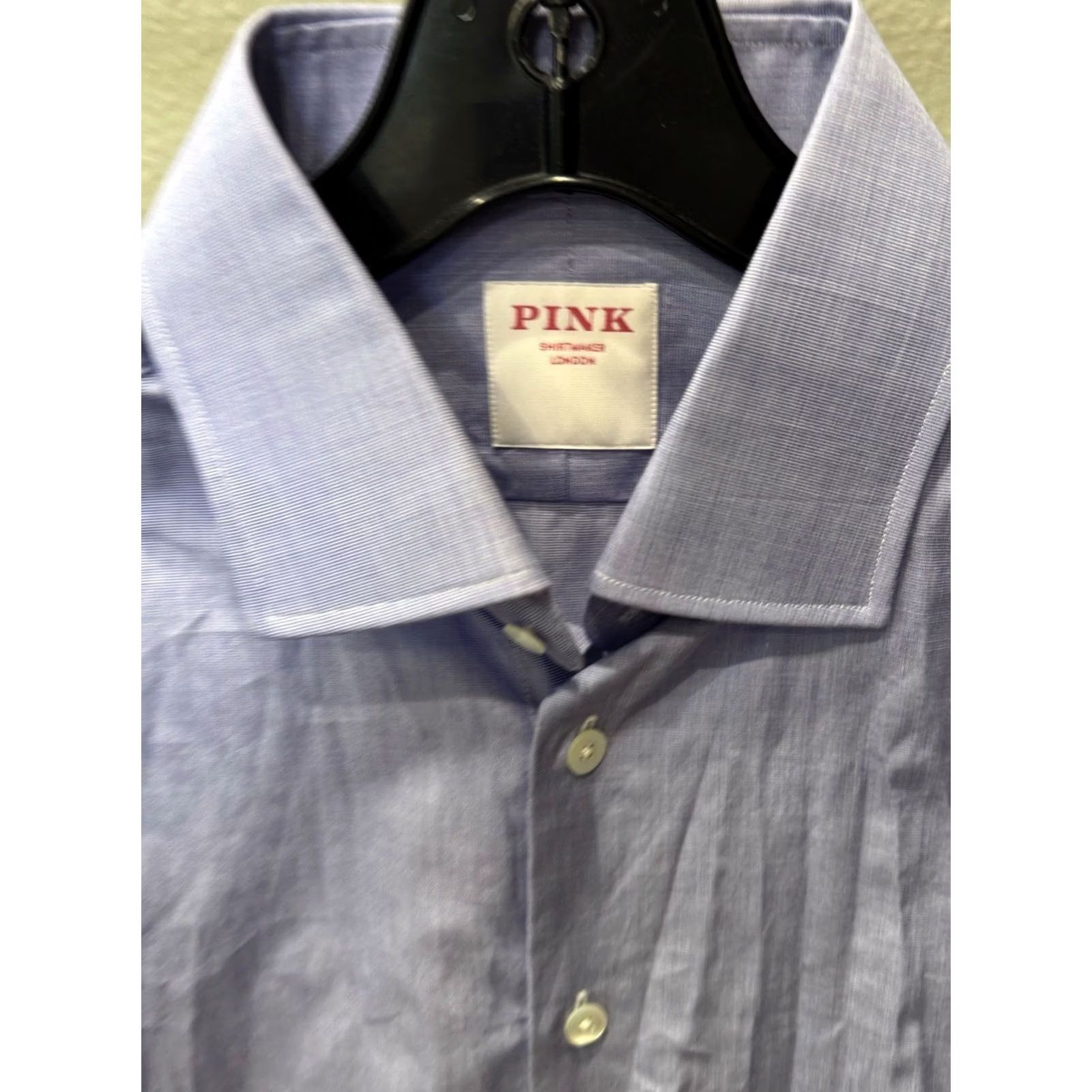 Pinko MINT Thomas Pink Blue LONG SLEEVE SHIRT Medium Slim 15.5 x 34 m Size US M / EU 48-50 / 2 - 4 Thumbnail
