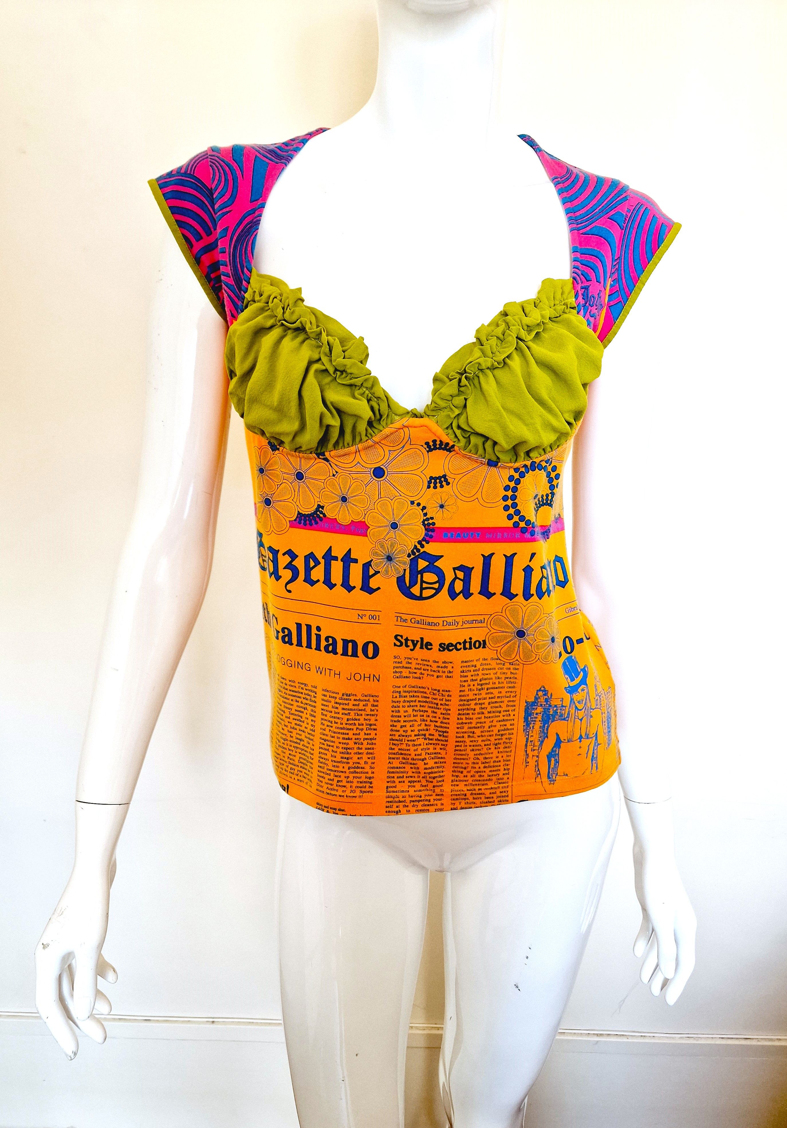 John Galliano John Galliano Silk Gazette Newspaper News Medium Top Tee Size M / US 6-8 / IT 42-44 - 1 Thumbnail