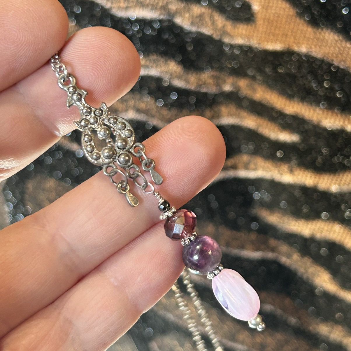 Handmade Handcrafted vintage bead drop pendant on chain necklace Size ONE SIZE - 5 Thumbnail