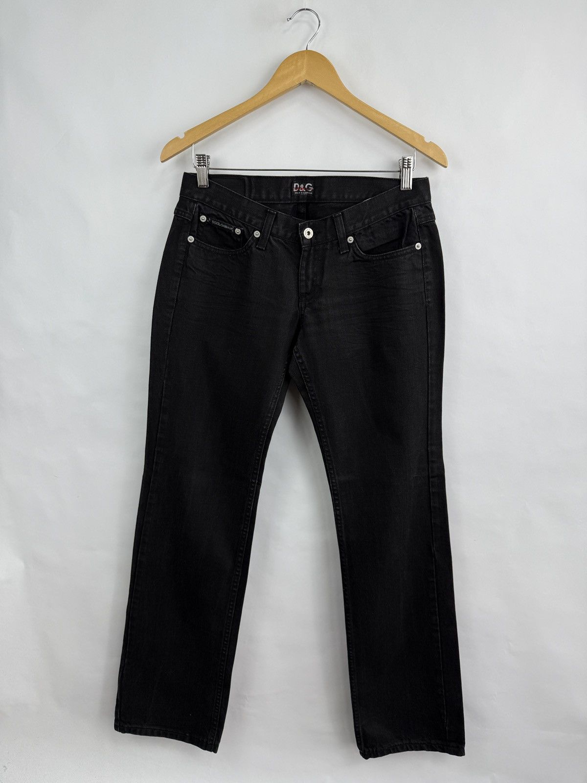 Dolce & Gabbana 🇮🇹 Vtg 90s Dolce Gabbana Italia Rhinestone Embellished Jeans Size 29" - 4 Thumbnail
