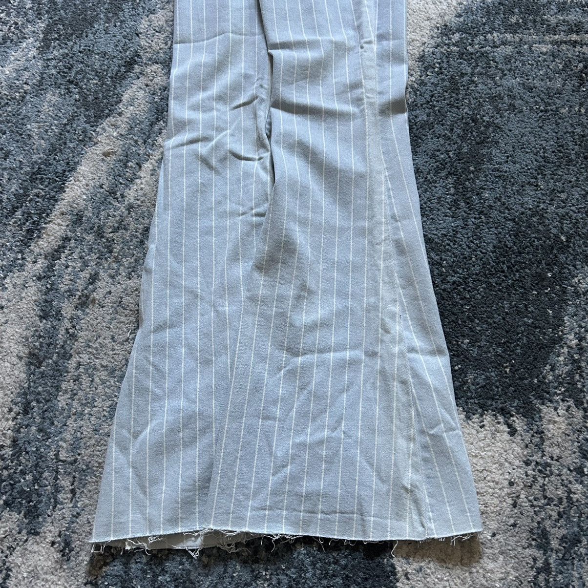 Other PALE BLUE STRiPED CELLO JEANS STRETCH FLARED BOOTCUT RAW HEM Size 28" / US 6 / IT 42 - 2 Thumbnail