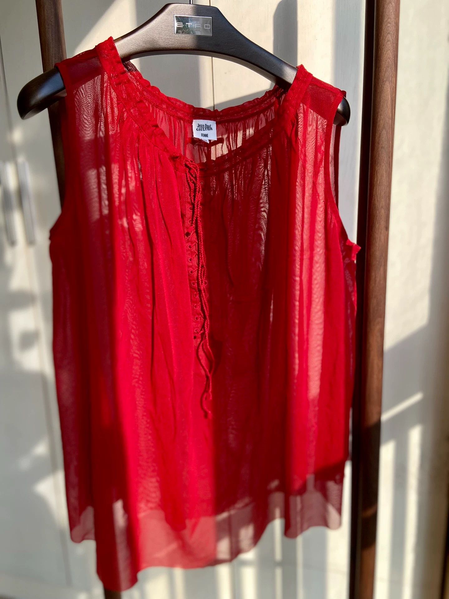 Jean Paul Gaultier Jean Paul Gaultier Tulle Top 98 New Japan Made Tie Detail Size S / US 4 / IT 40 - 1 Thumbnail