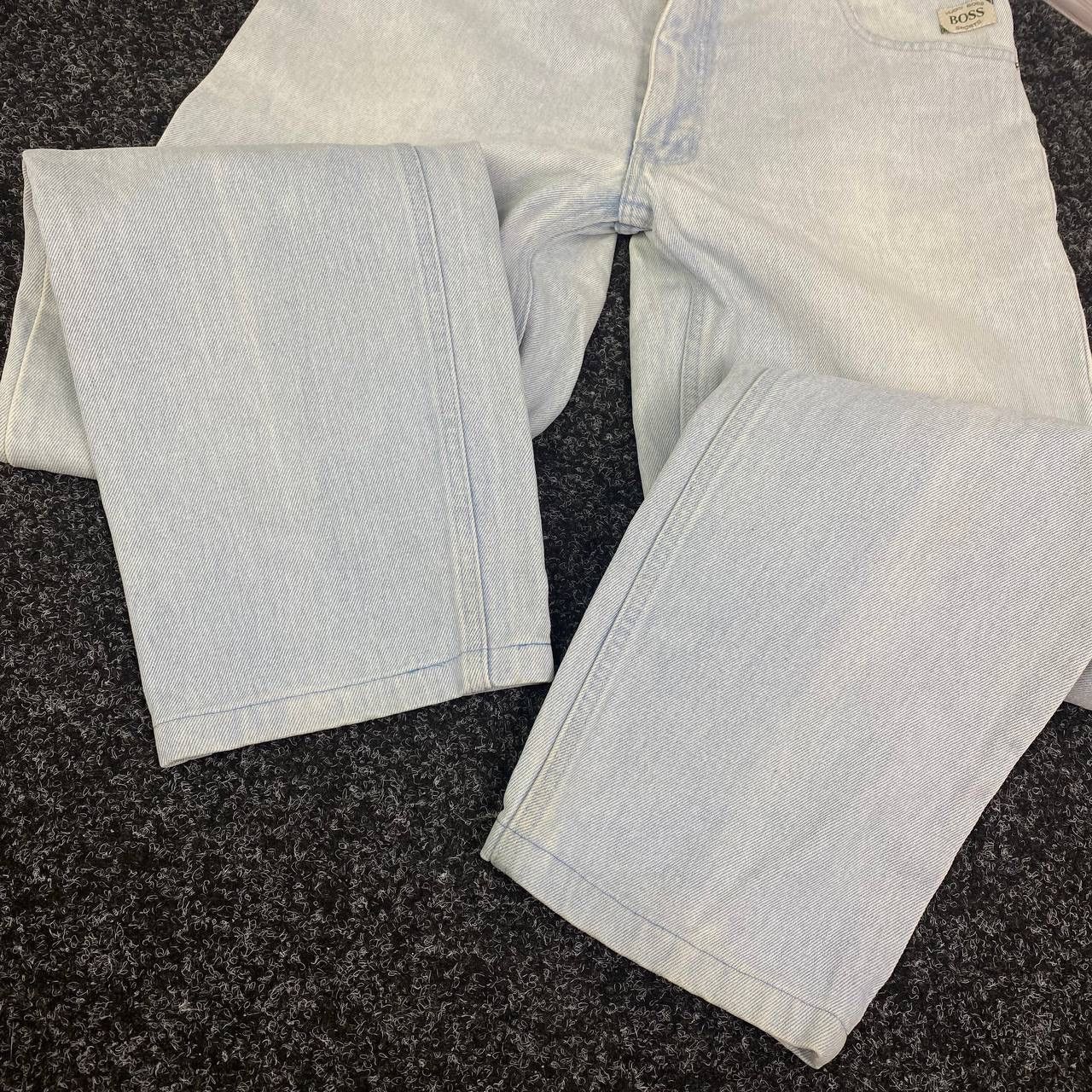 Hugo Boss × Vintage 80s Hugo Boss Vintage Denim Pants Baby Blue Baggy Size US 32 / EU 48 - 3 Thumbnail