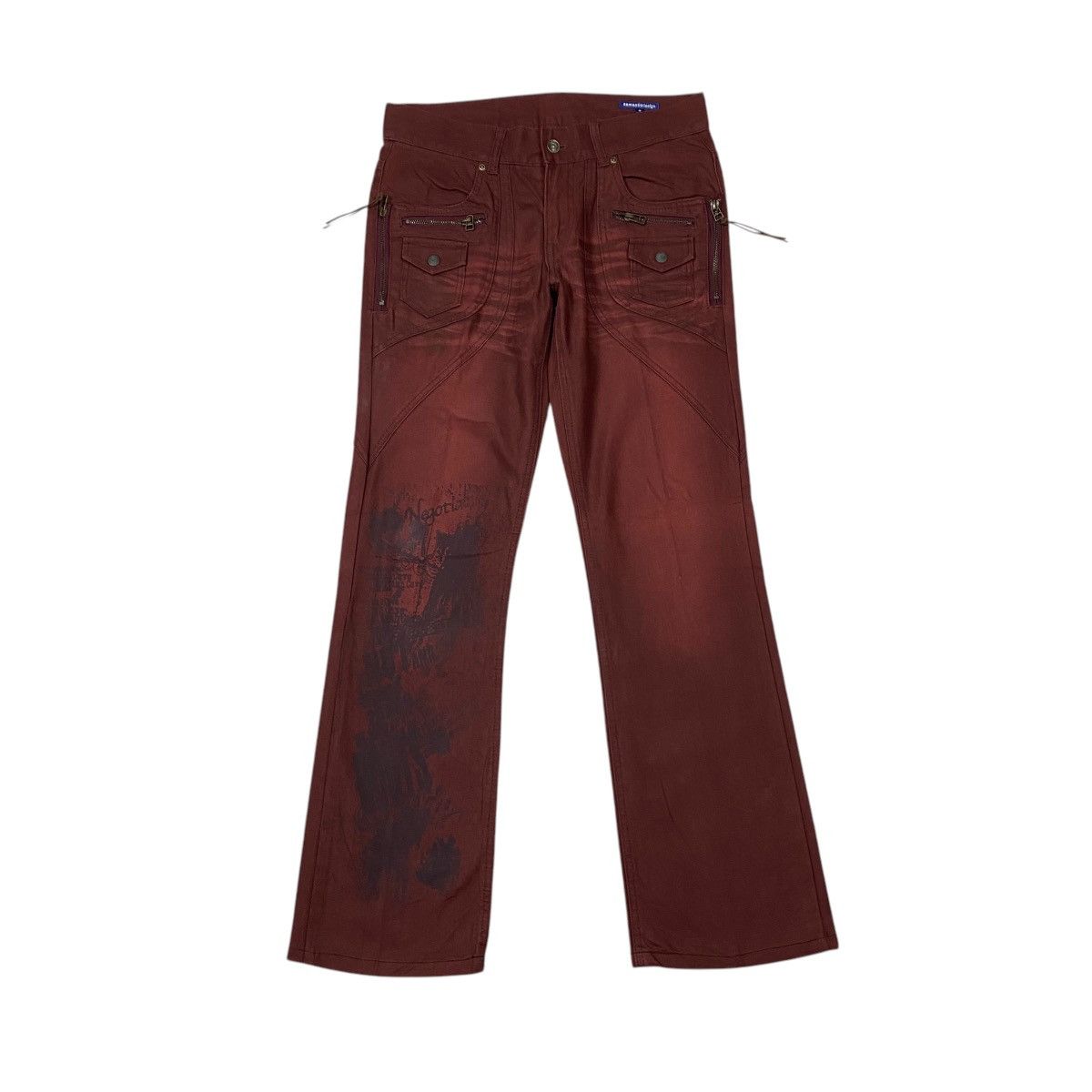 If Six Was Nine × Japanese Brand × Le Grande Bleu (L.G.B.) Semantic Design Art Flared Denim Pants Size US 31 - 1 Thumbnail