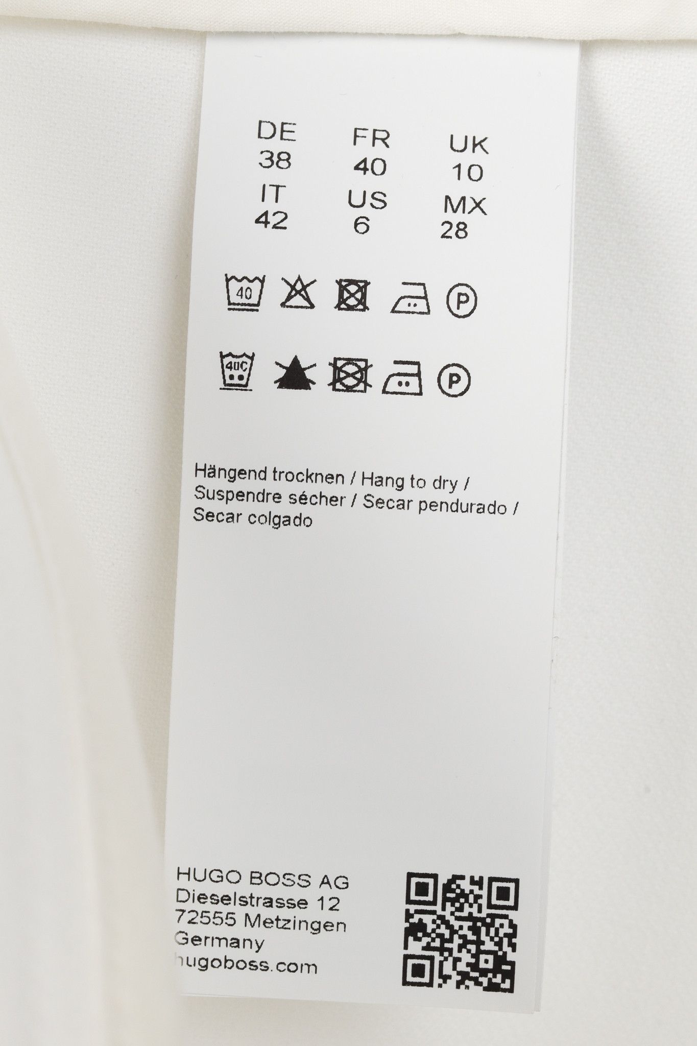 Hugo Boss Boss White Front Centre Crease Suit Trouser Pant Size 28" / US 6 / IT 42 - 8 Thumbnail
