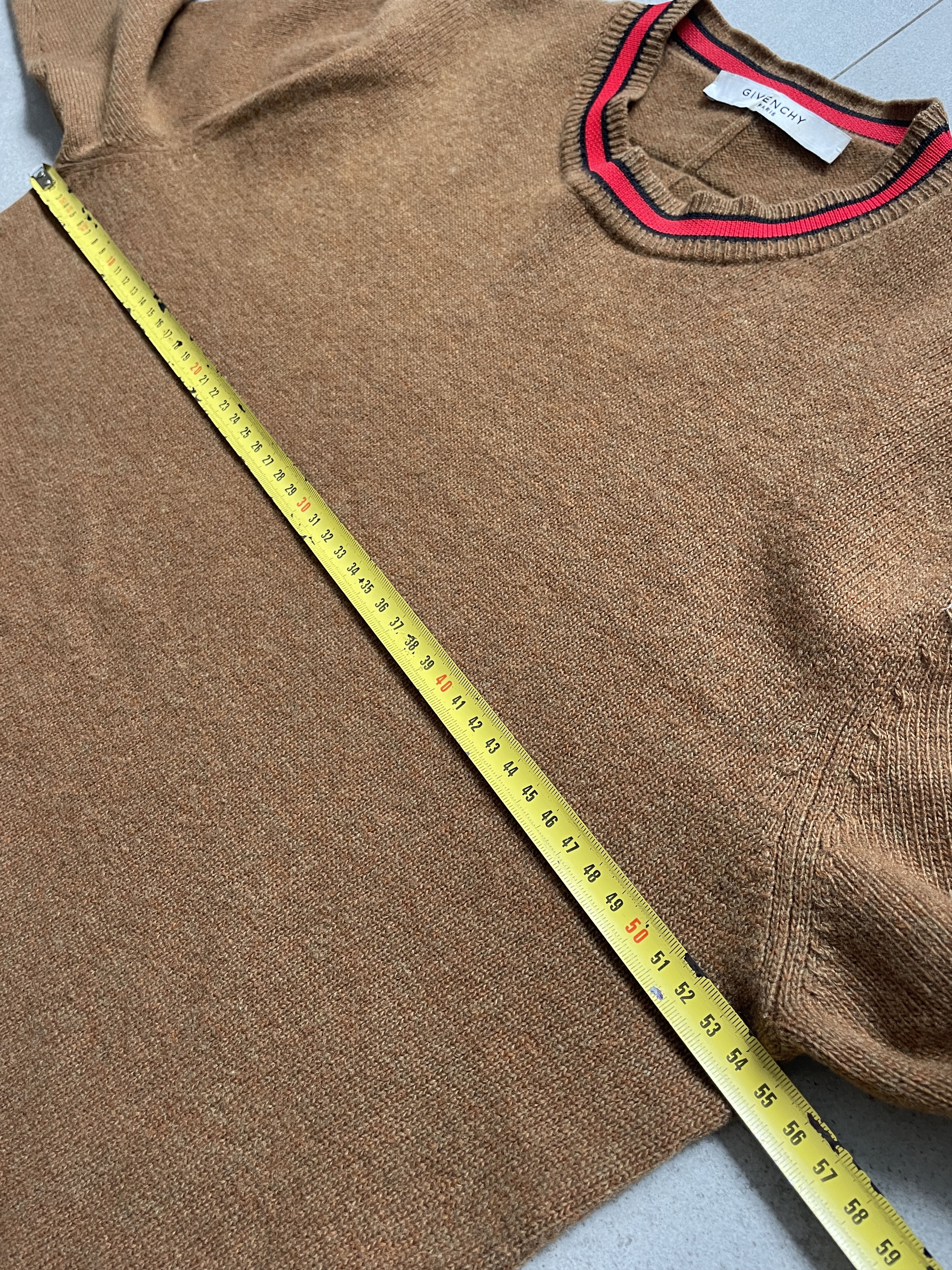 Givenchy GIVENCHY BROWN RED STRIPE WOOL SLIM FIT SWEATER Size US L / EU 52-54 / 3 - 6 Thumbnail