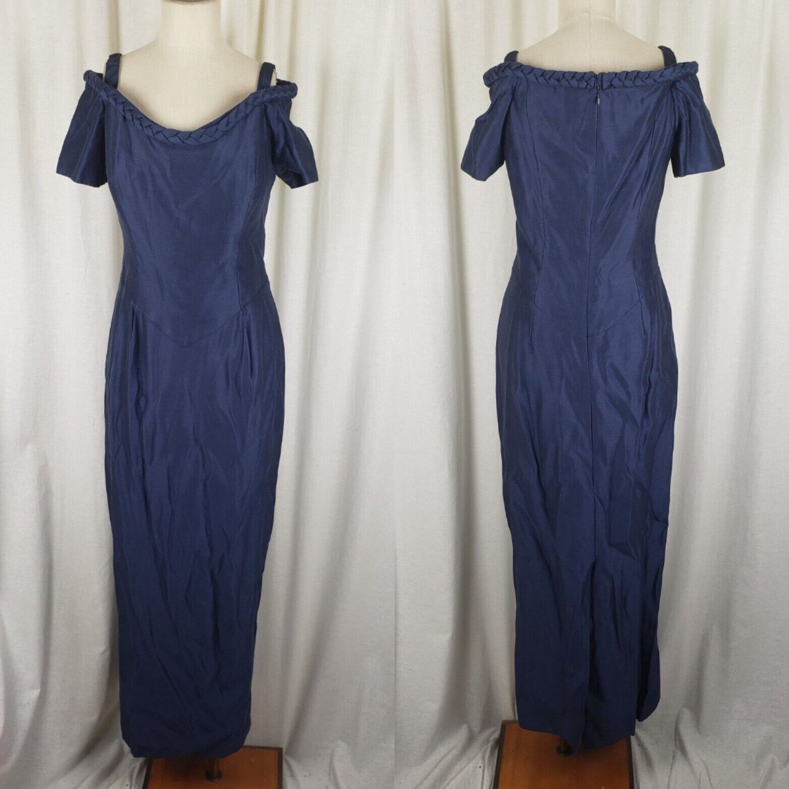Vintage Watters & Watters Taffeta Formal Prom Maxi Dress Womens 12 Size XL / US 12-14 / IT 48-50 - 1 Thumbnail