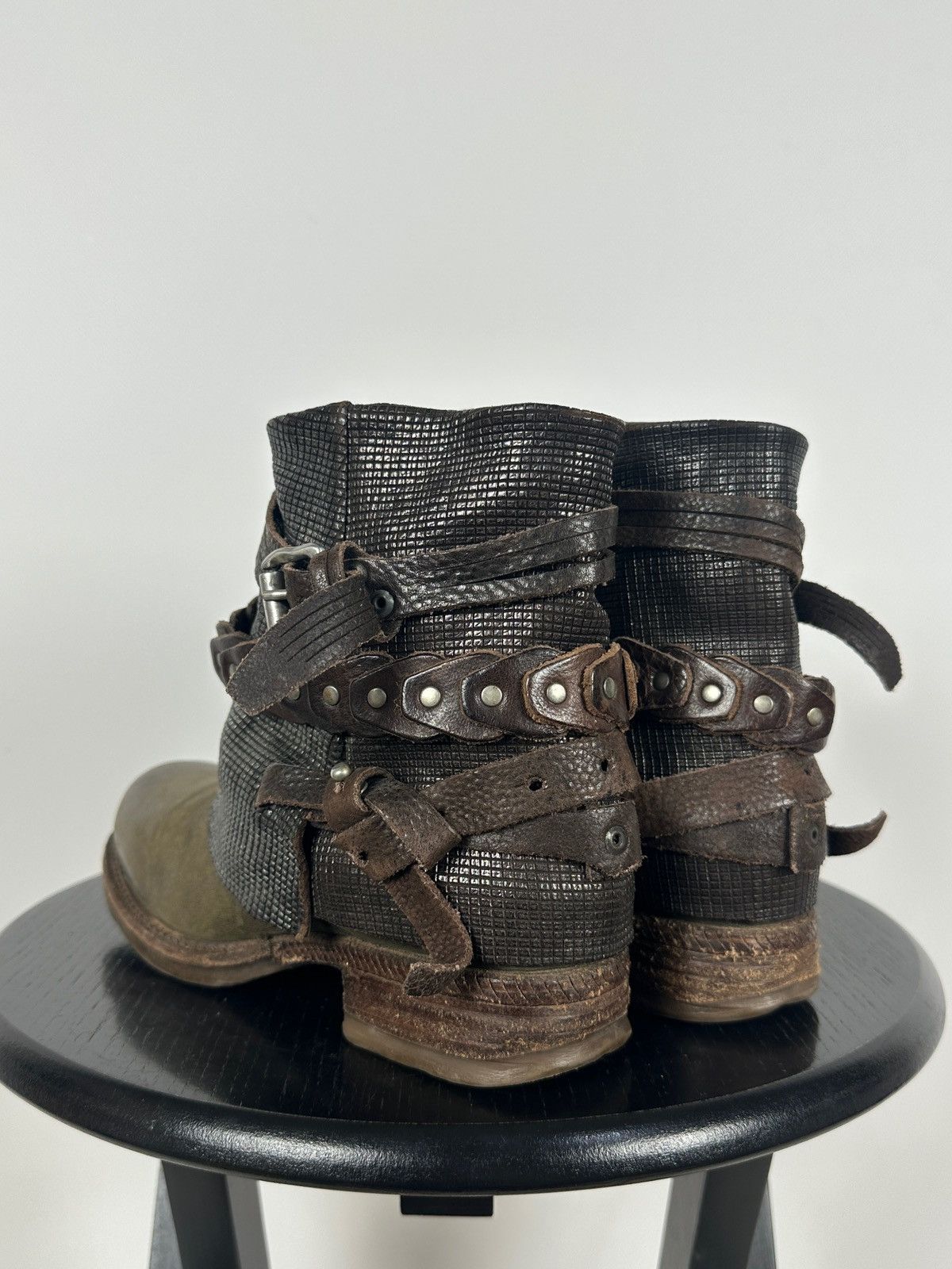 A.S.98 A.S.98. Airstep Leather Biker Ankle Studded Strap Boots Size US 6 / IT 36 - 5 Thumbnail