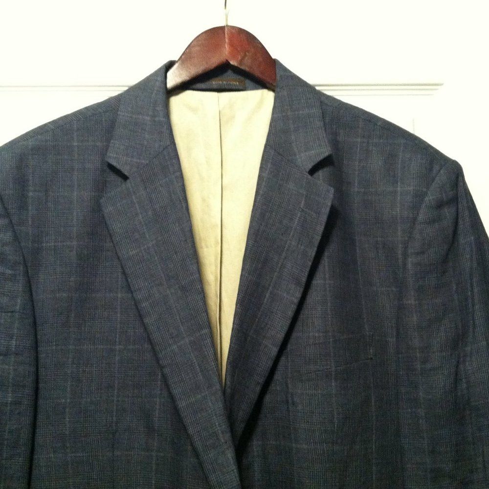 Tasso Elba TASSO ELBA MENS NEW BLUE 100%LINEN SPORT COAT BLAZER XL Size US XL / EU 56 / 4 - 3 Thumbnail