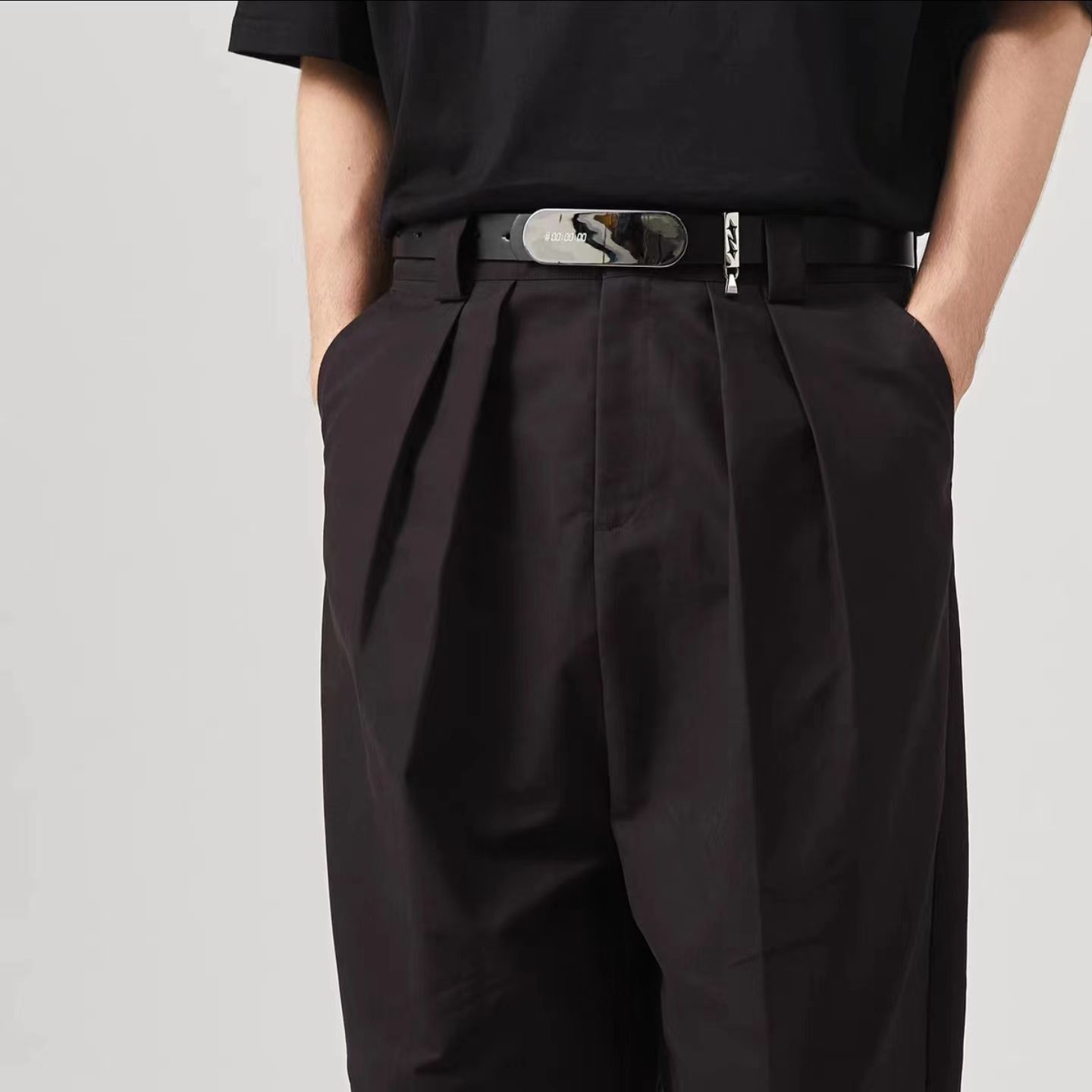 Designer New Trend Vintage Belt Riveted Belts Menswear Accessories Size ONE SIZE - 3 Thumbnail