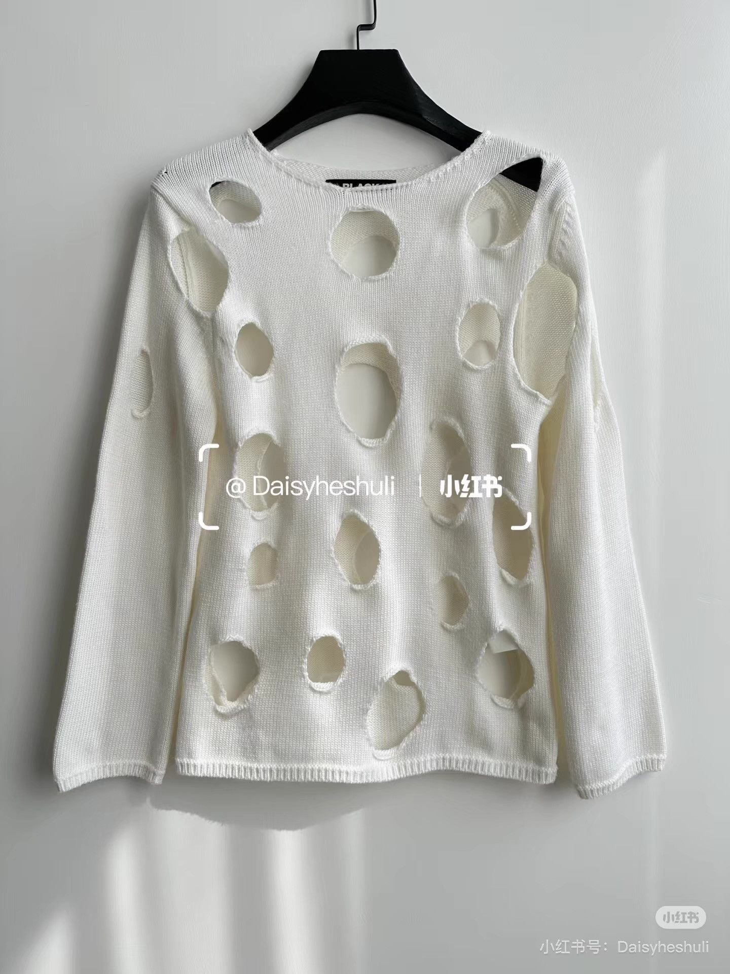 Comme des Garcons Comme des Garçons CDG Black Hollow-out Knit Sweater Ｑ24 Size XS / US 0-2 / IT 36-38 - 1 Thumbnail