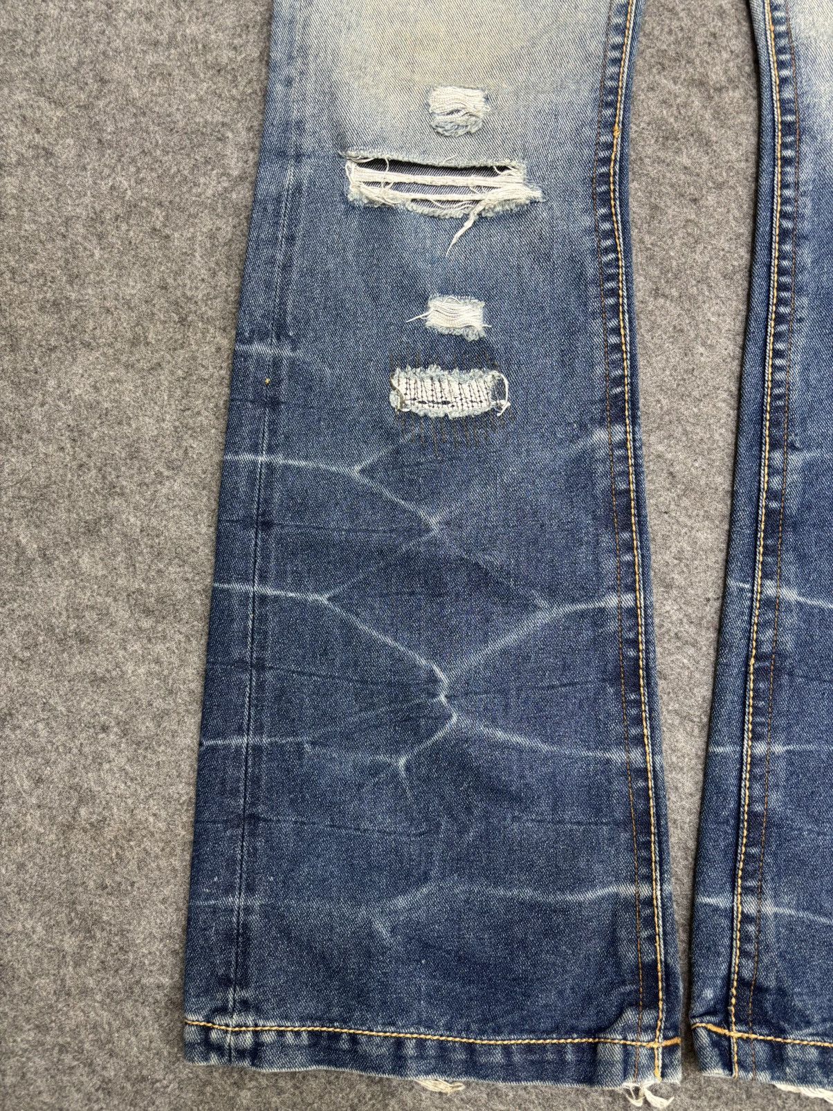 Seditionaries 💥Sick Super Flare Patchwork💥Icom Distressed Denim F596 Size US 34 / EU 50 - 9 Thumbnail
