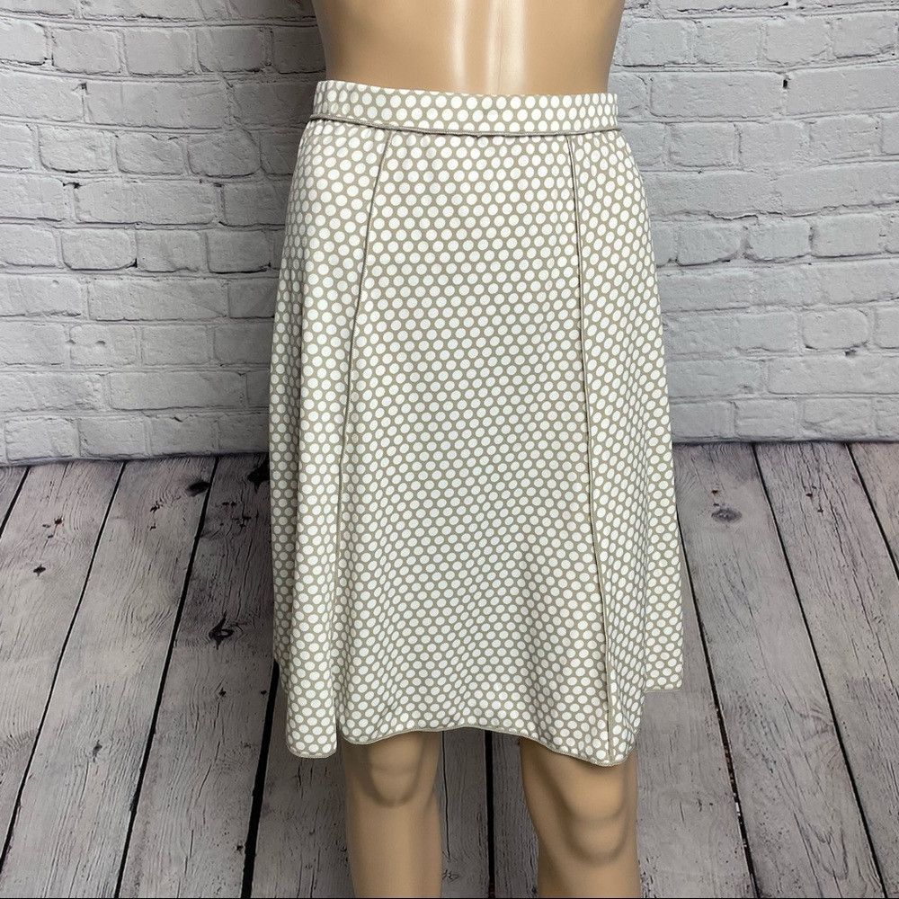 Other NWT New Max Studio Beige White Polka Dot Skirt Size L Size 34" / US 12 / IT 48 - 1 Thumbnail