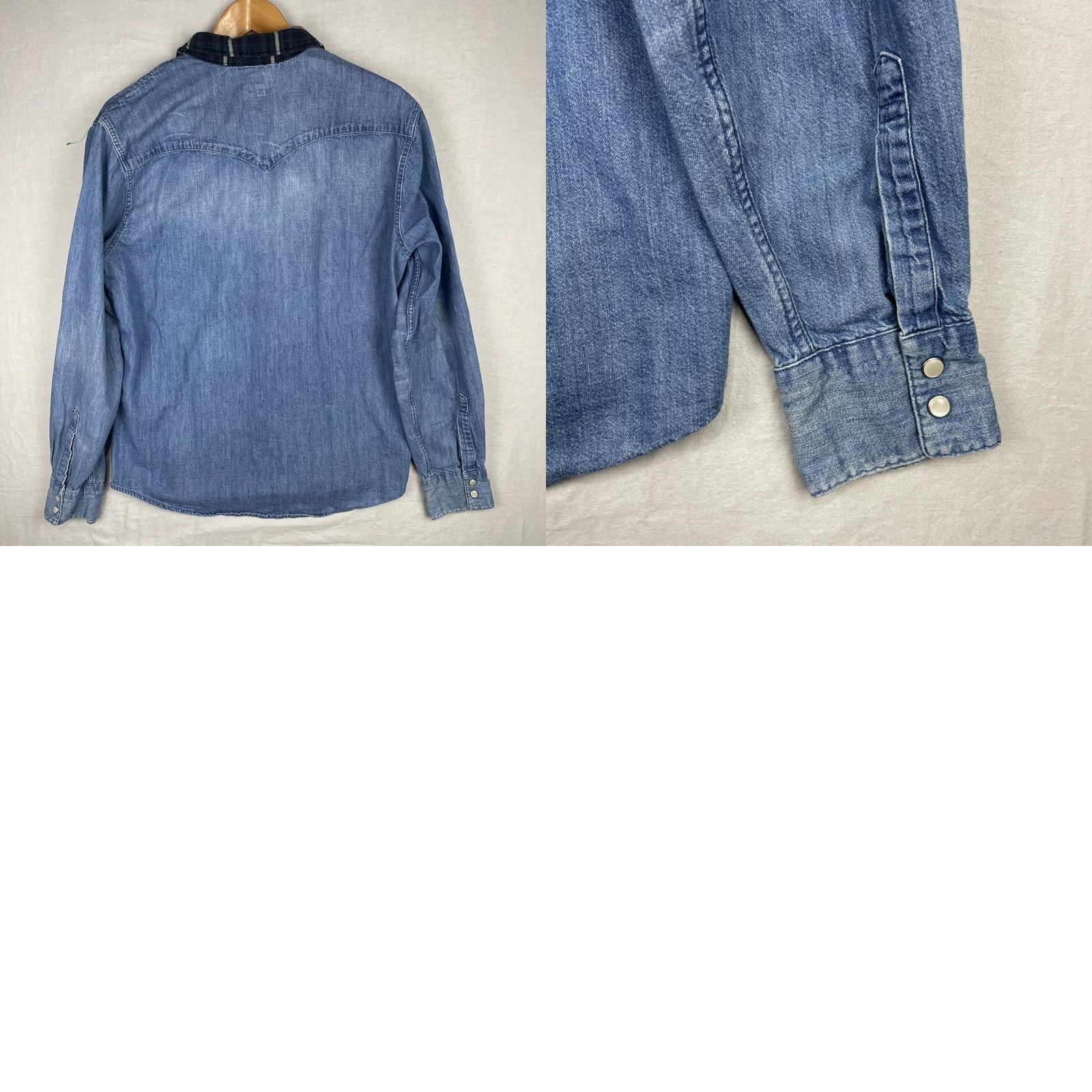 Levi's Levi's Shirt Mens Large Blue Chambray Pearl Snap Justin Timberlake Fresh Leaves Casual Shirt Mens Large Blue Chambray Pearl Snap Western Theme" Size US L / EU 52-54 / 3 - 9 Thumbnail