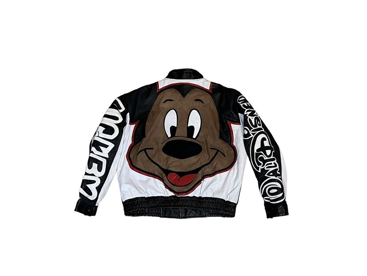 Disney × Mickey Mouse Vintage Mickey Mouse Disney Leather Jacket 90s Size US L / EU 52-54 / 3 - 1 Thumbnail
