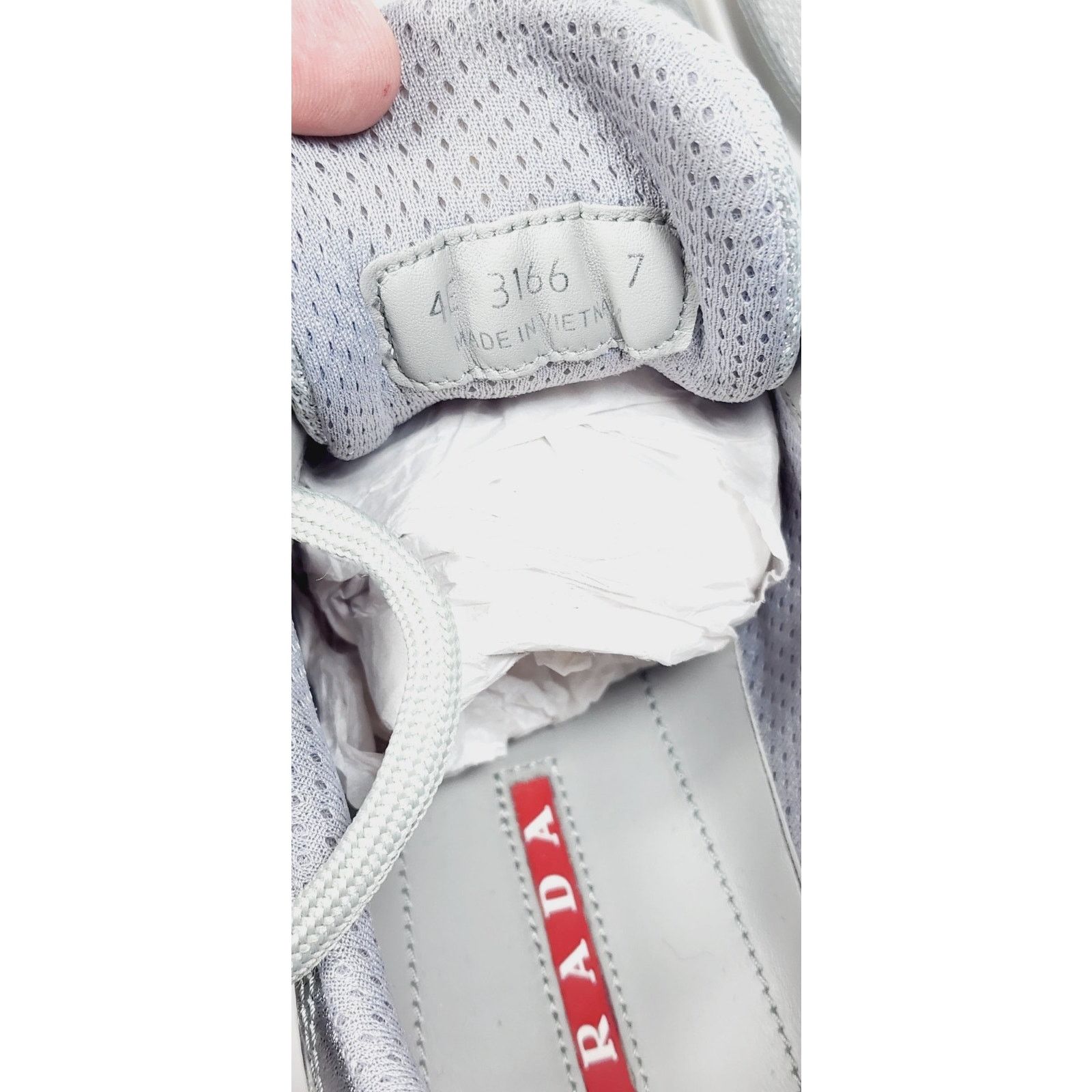 Prada Prada America's Cup Men US8 White Patent Leather Red Silver Size US 8 / EU 41 - 9 Thumbnail