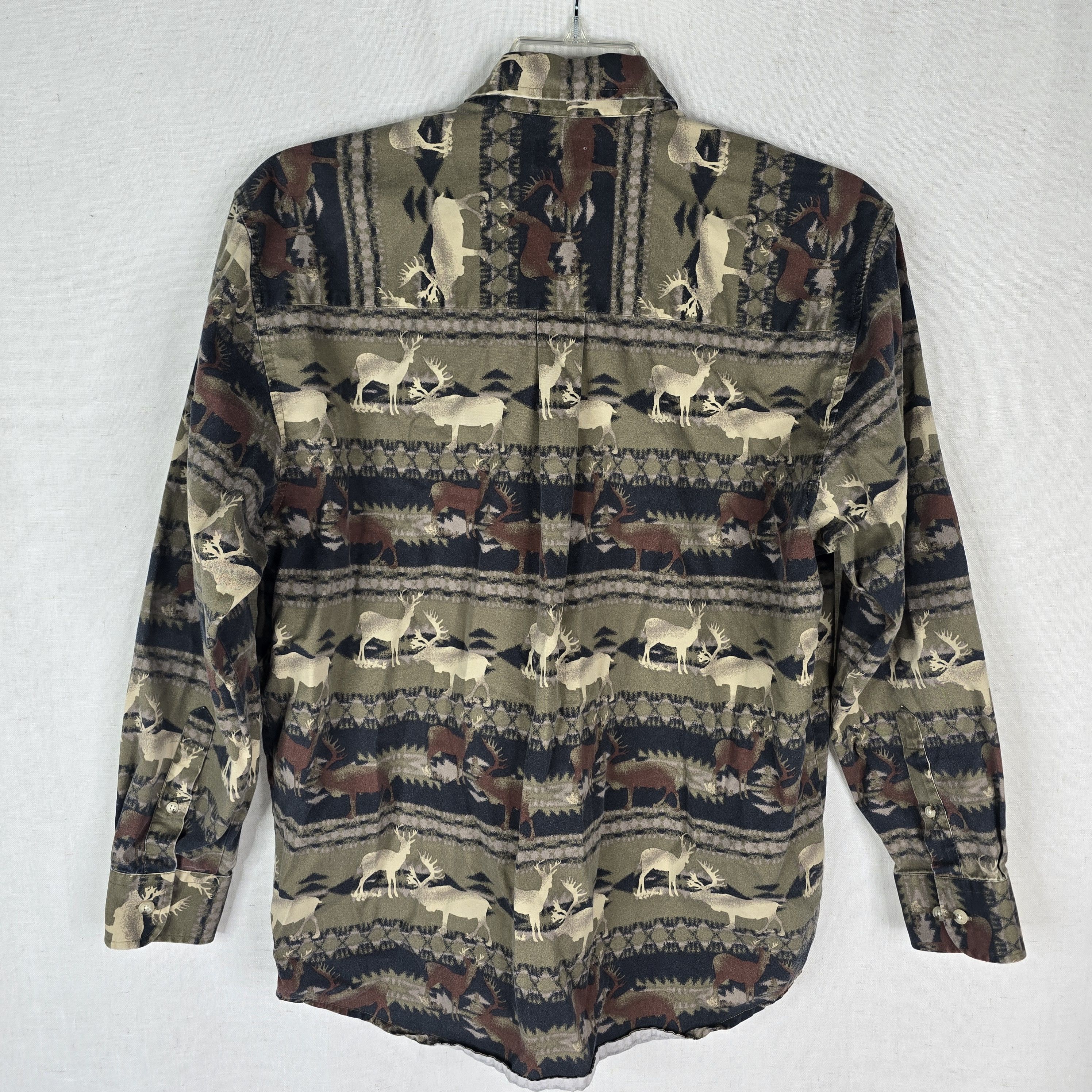 Natural Issue Natural Issue Mens Medium Deer Elk Aztec Y2k Button Up Size US M / EU 48-50 / 2 - 6 Thumbnail