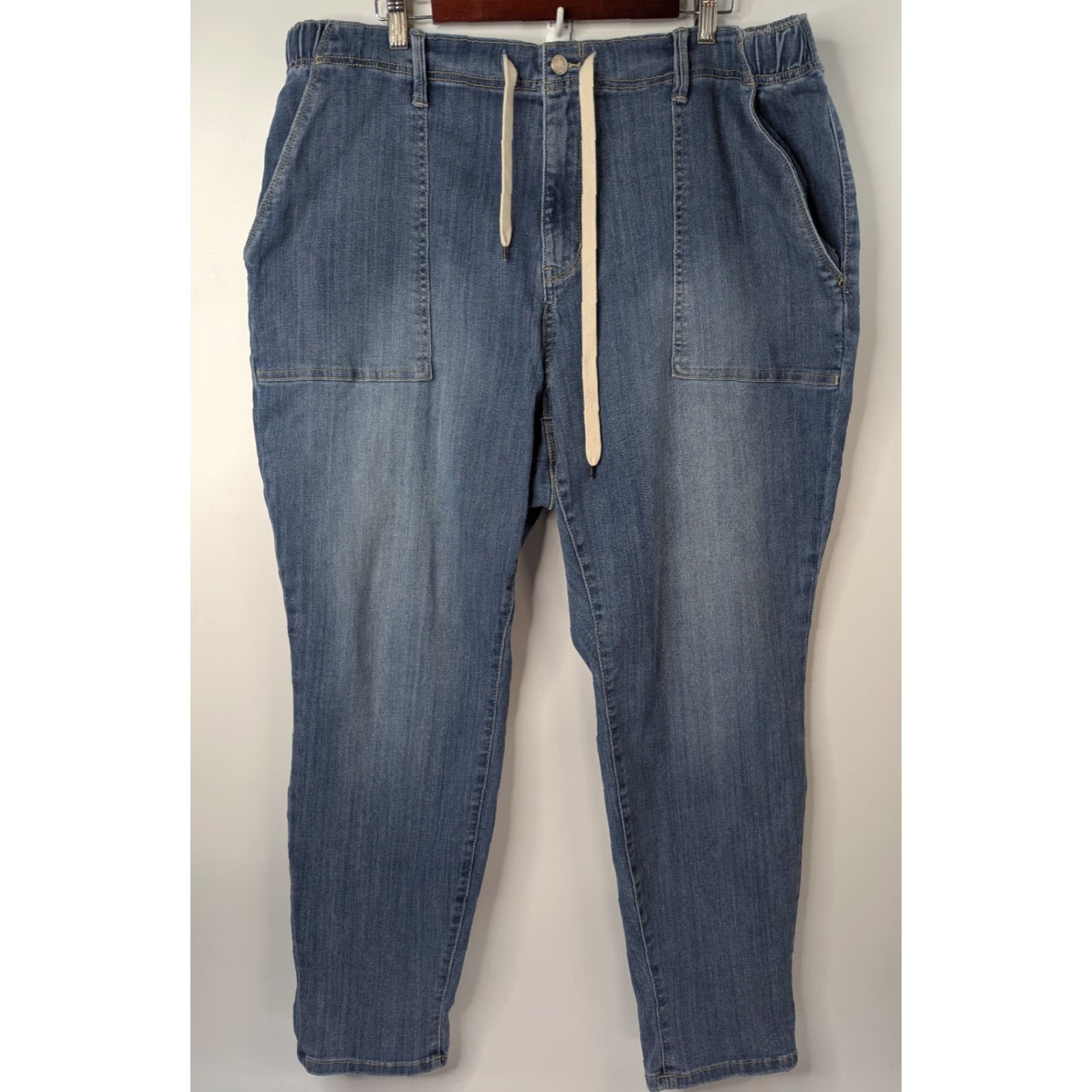 Vintage Judy Blue Pants 22W Blue Clearwater Denim Joggers Elastic Drawstring High Rise Size 40" / US 18 - 2 Thumbnail