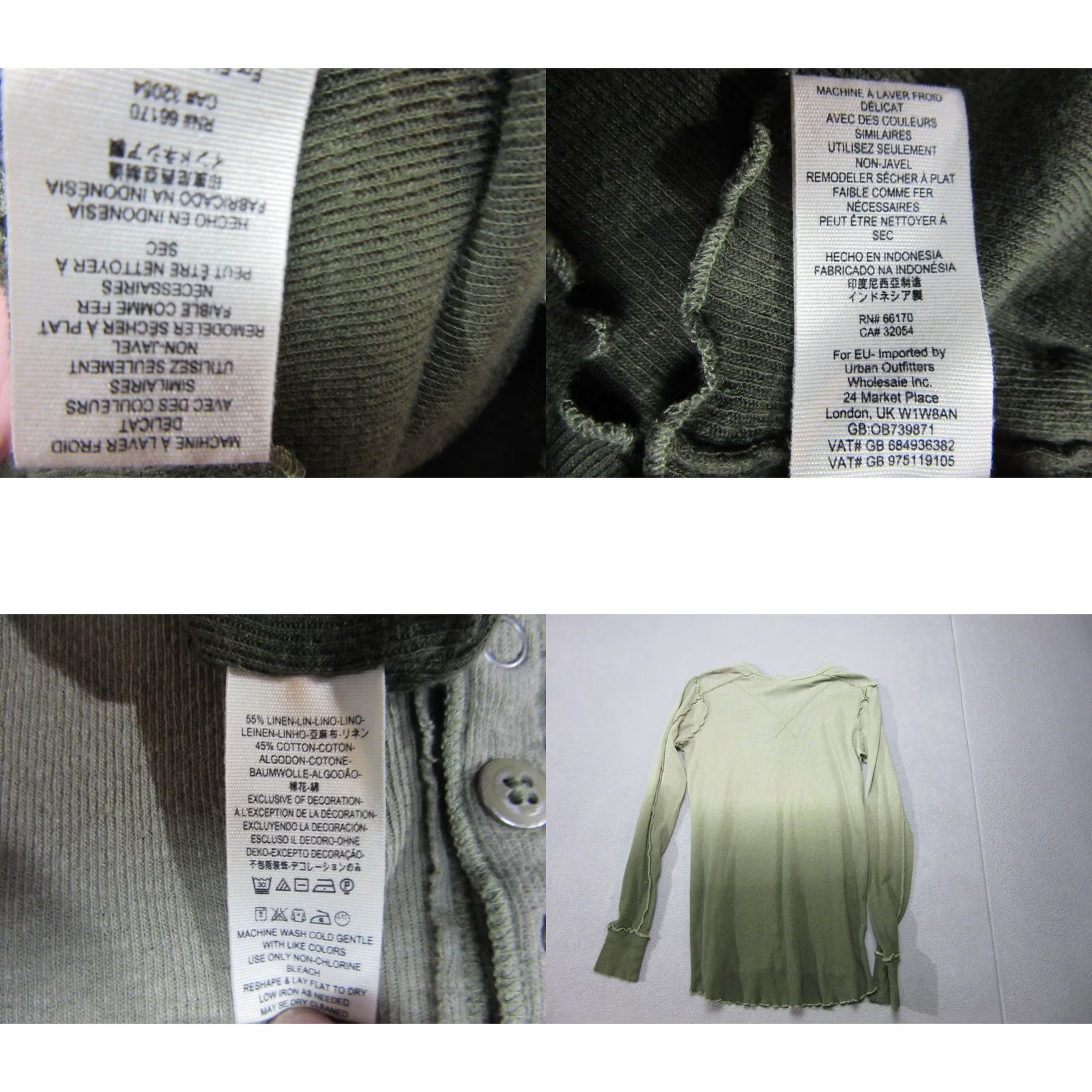 Free People Free People Shirt Womens Medium Green Linen Knit Henley Neck Cozy Up Size M / US 6-8 / IT 42-44 - 8 Thumbnail