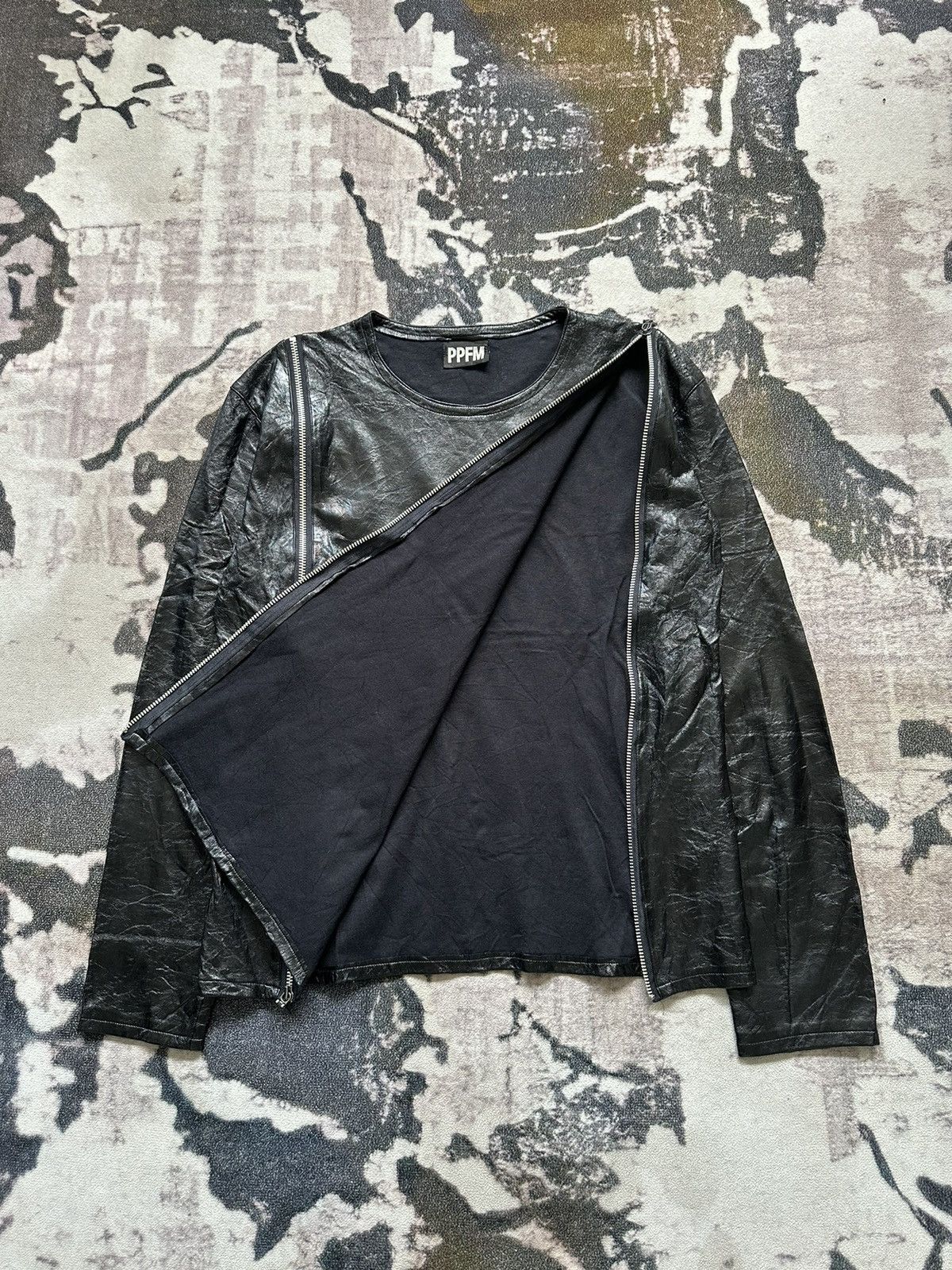 PPFM AW1998 PPFM waxed coated punk zipper sweater Size US M / EU 48-50 / 2 - 6 Thumbnail