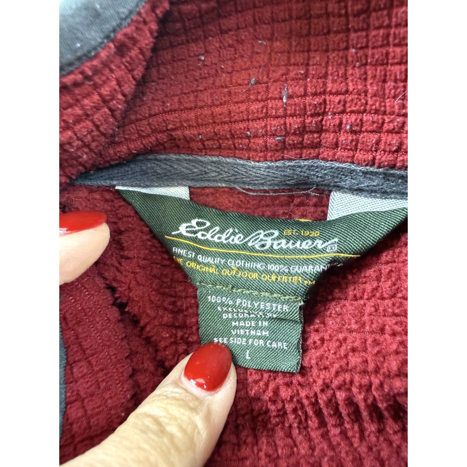Eddie Bauer Eddie Bauer Pullover Mens Large Red 1/4 Zip Fleece Sweater Hiking Outdoor Top Size US L / EU 52-54 / 3 - 5 Thumbnail