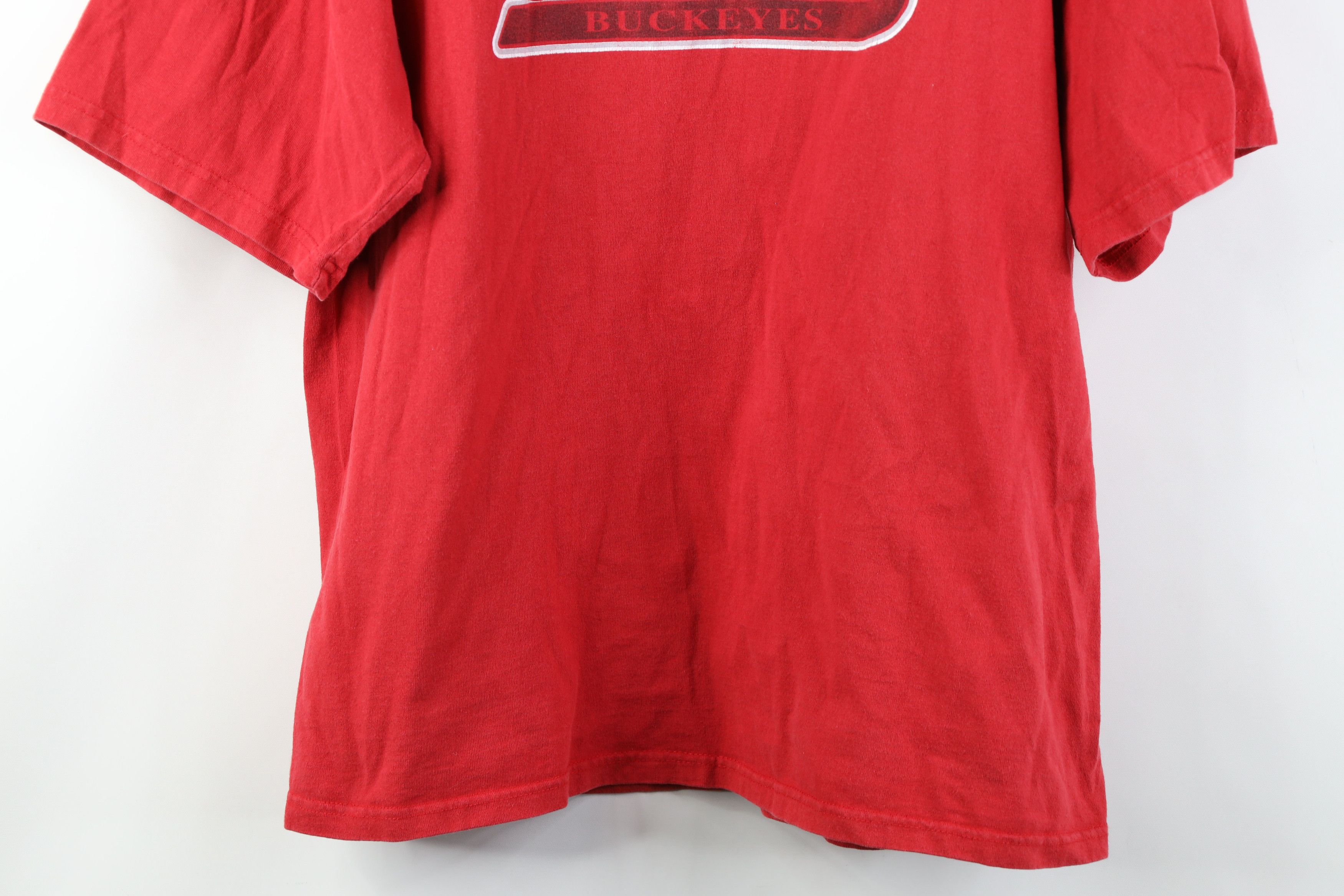 Vintage Vintage 90s Spell Script Ohio State University T-Shirt Red Size US L / EU 52-54 / 3 - 3 Thumbnail