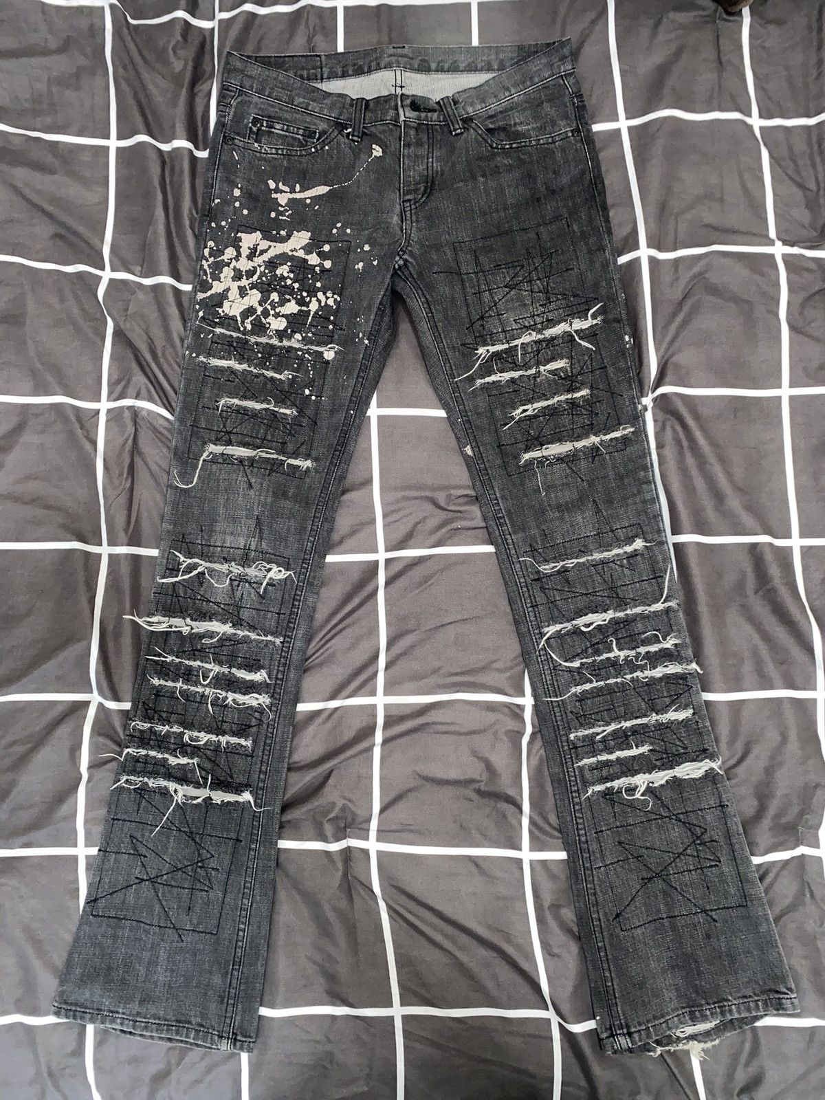 Hysteric Glamour × Japanese Brand Hysteric glamour paint splatter denim Size US 29 - 1 Thumbnail