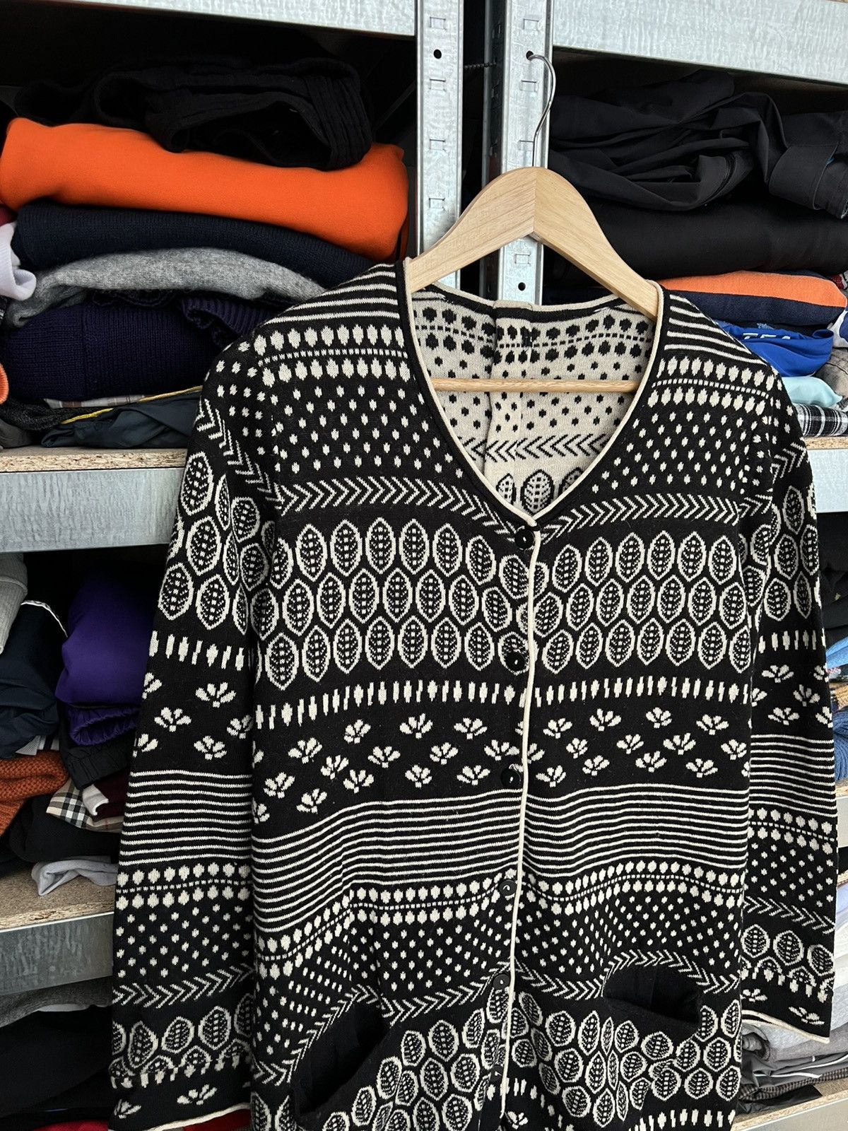 Designer × Japanese Brand Gudrun Sjoden Size L Printed Button Cardigan Sweater Sjöden Size L / US 10 / IT 46 - 2 Thumbnail