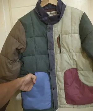 Japanese Brand Corisco Japan Colourblock Quilted Jacket Size US M / EU 48-50 / 2 - 6 Thumbnail
