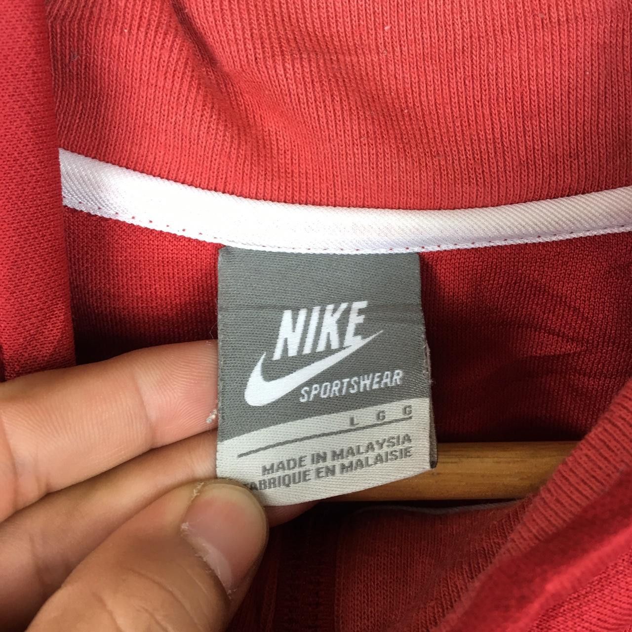 Nike Vintage NIKE Swoosh Logo Sportwear Red Large Hooded Size US L / EU 52-54 / 3 - 3 Thumbnail