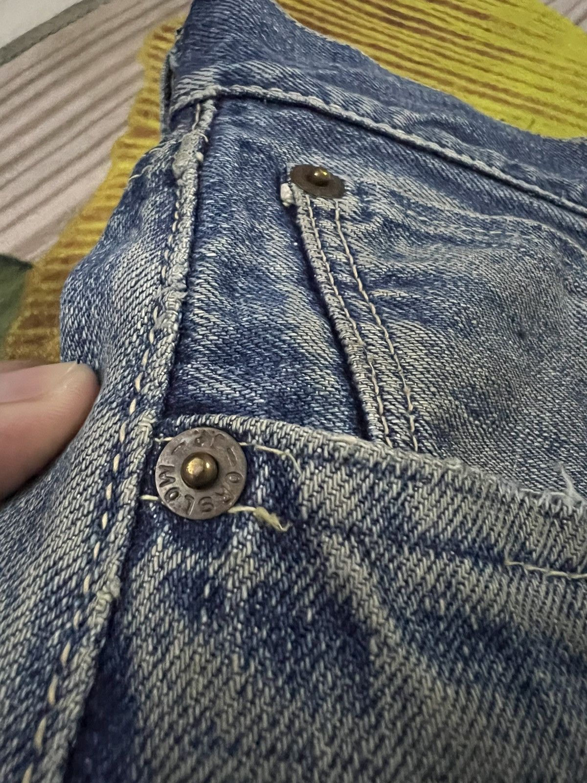 💥Vintage Orslow 105 Selvedge Mud Wash Jean