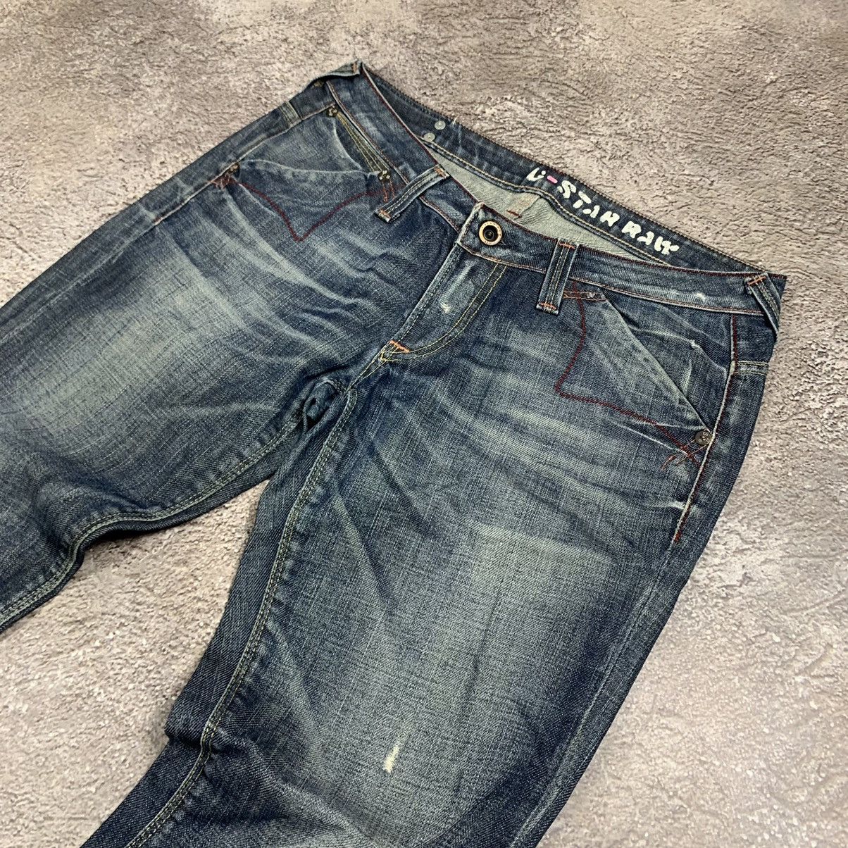 Vintage Vintage 90s Japan Distressed Low Rise Flared Jeans Grunge 31 Size US 31 - 4 Thumbnail