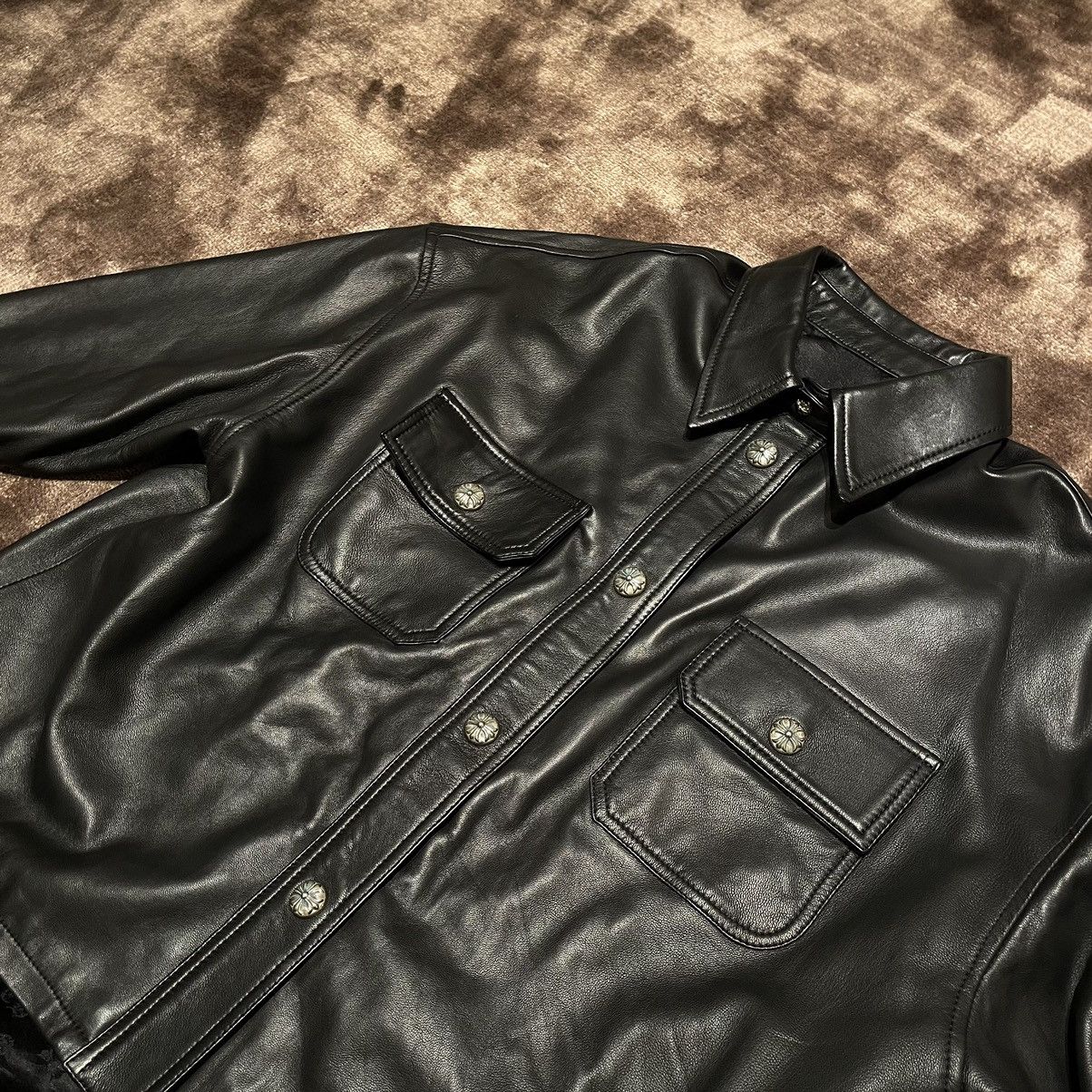 Chrome Hearts Chrome Hearts Black Leather Button Jacket Size US S / EU 44-46 / 1 - 3 Thumbnail