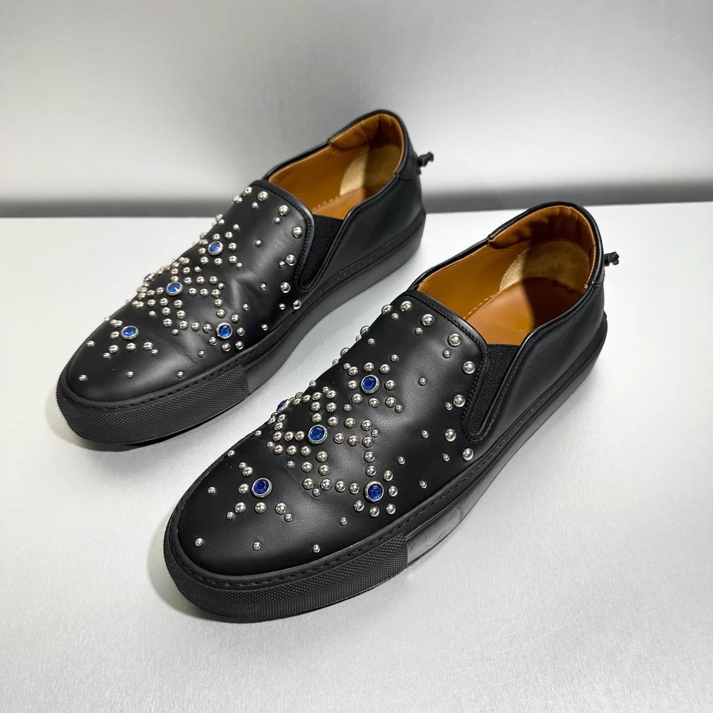 Givenchy Black Studded Slip-On Shoes with Blue Accents Size US 11 / EU 44 - 1 Thumbnail