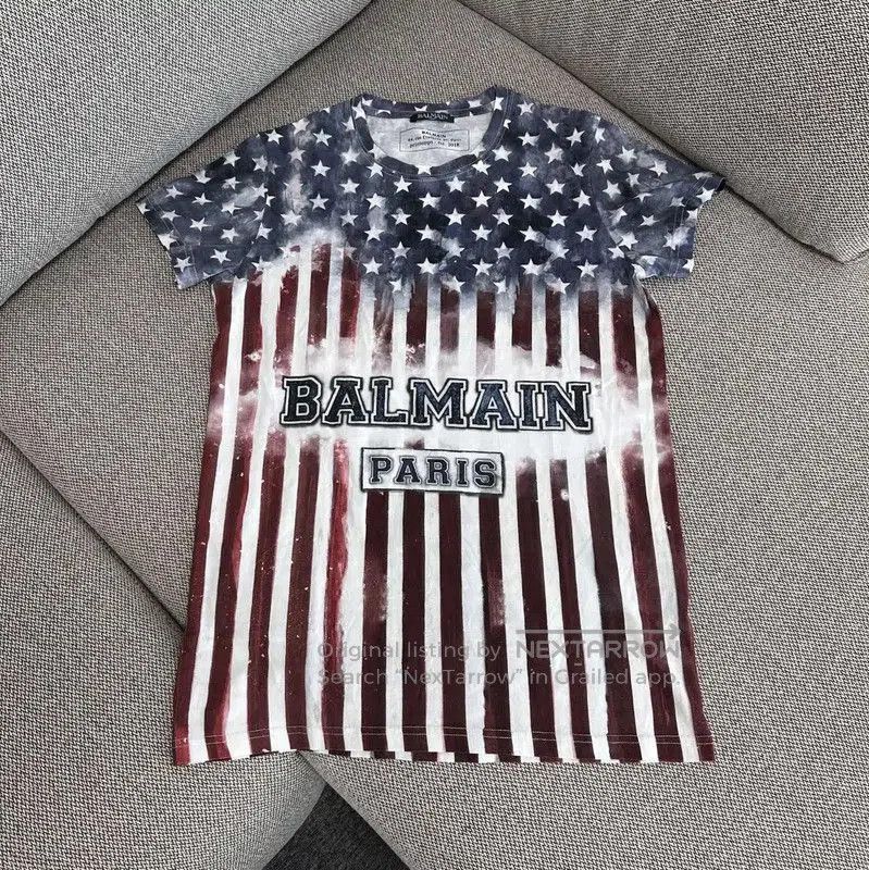 Balmain Balmain Women's Blue Cotton T-Shirt . Size S / US 4 / IT 40 - 1 Thumbnail