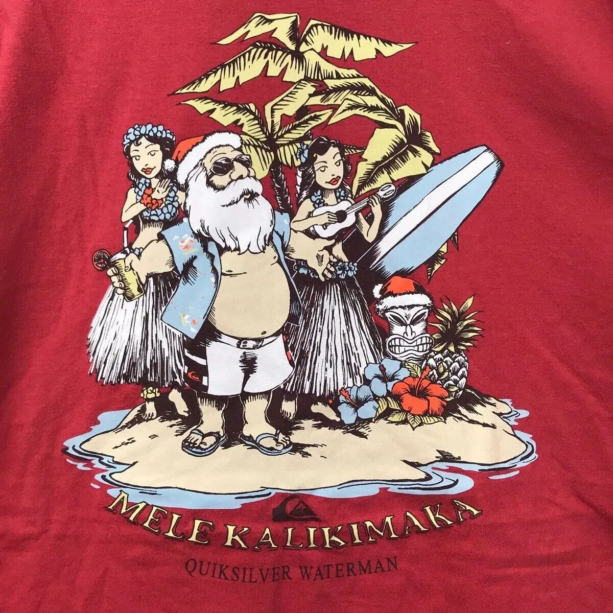 Quiksilver QUIKSILVER WATERMAN COLLECTION Mele Kalikimaka Tee Shirt Size US XL / EU 56 / 4 - 3 Thumbnail