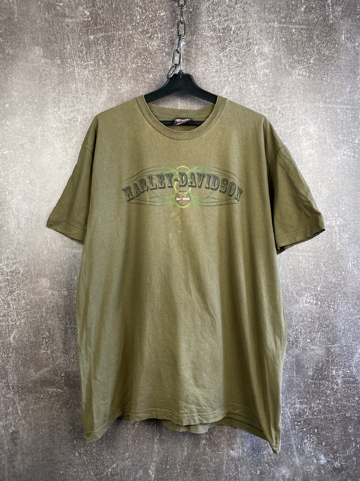 Harley Davidson × Vintage Vintage Harley Davidson Tee Shirt Y2K Chrome Flames Choppers Size US XL / EU 56 / 4 - 1 Thumbnail