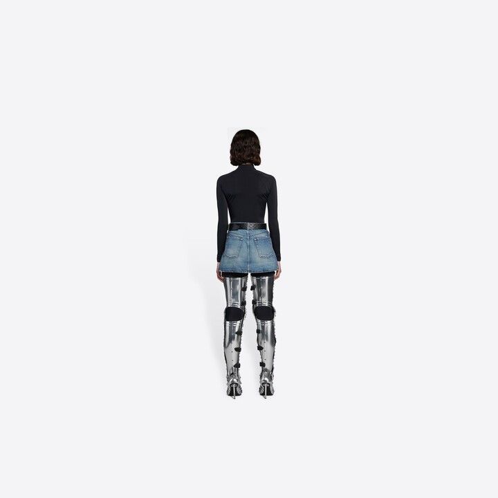 Balenciaga o1in1g0225 6 Pocket Mini Skirt in Blue Size 25" / US 0 / IT 36 - 5 Thumbnail