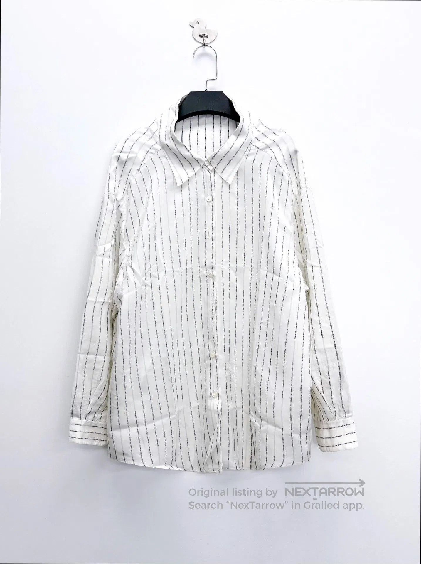Prada Prada Striped Logo Silk Shirt. Size S / US 4 / IT 40 - 1 Thumbnail