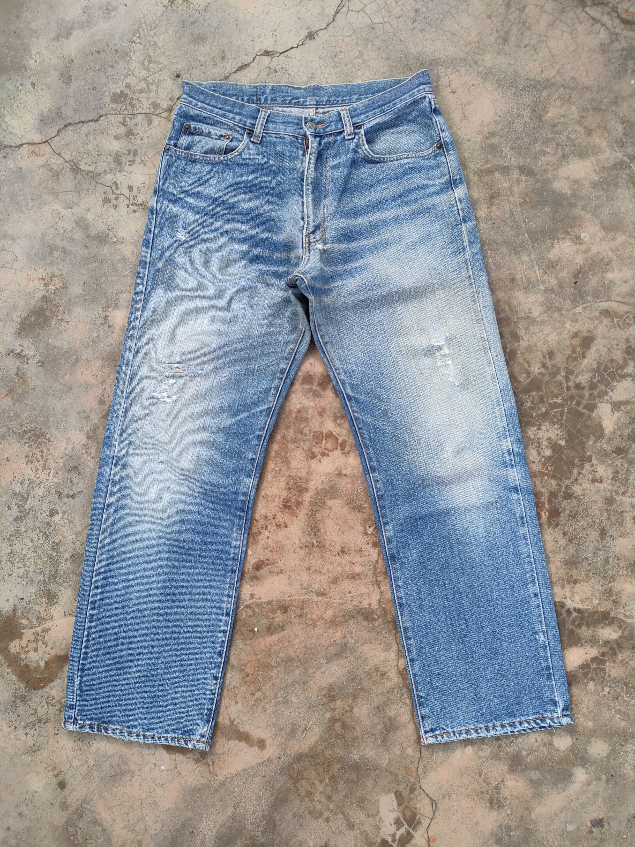 Japanese Brand VINTAGE JAPANESE FADED DISTRESSED DENIM JEAN PANTS Size US 31 - 1 Thumbnail