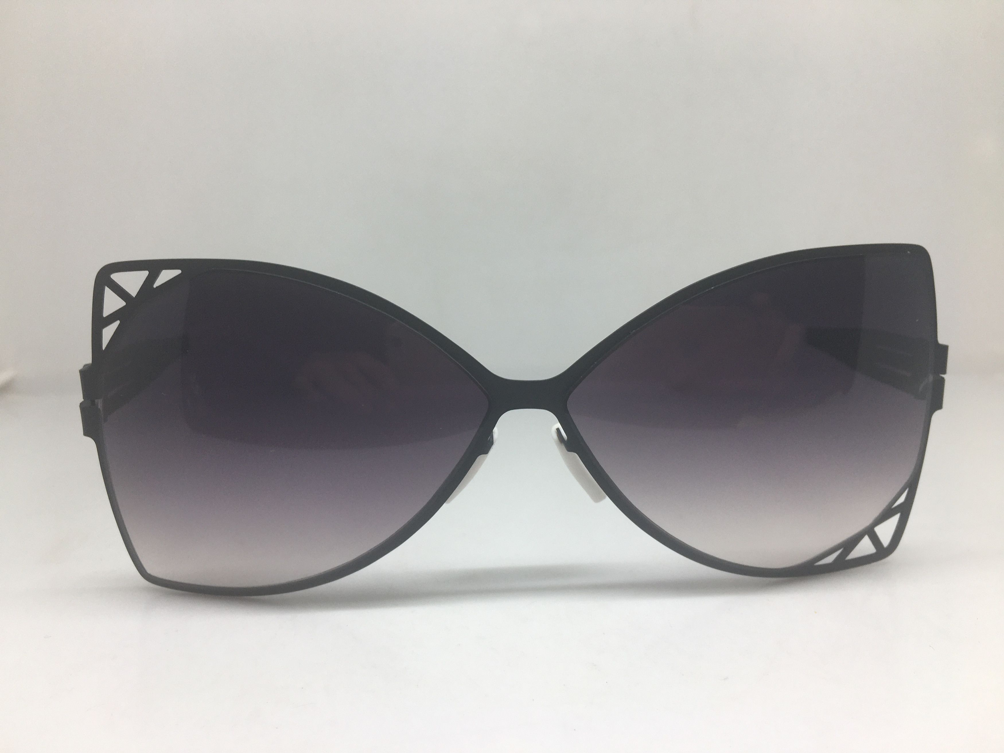 Other Matte Black Alloy Asymmetric Cat Eye Sunglasses Frame Size ONE SIZE - 2 Thumbnail