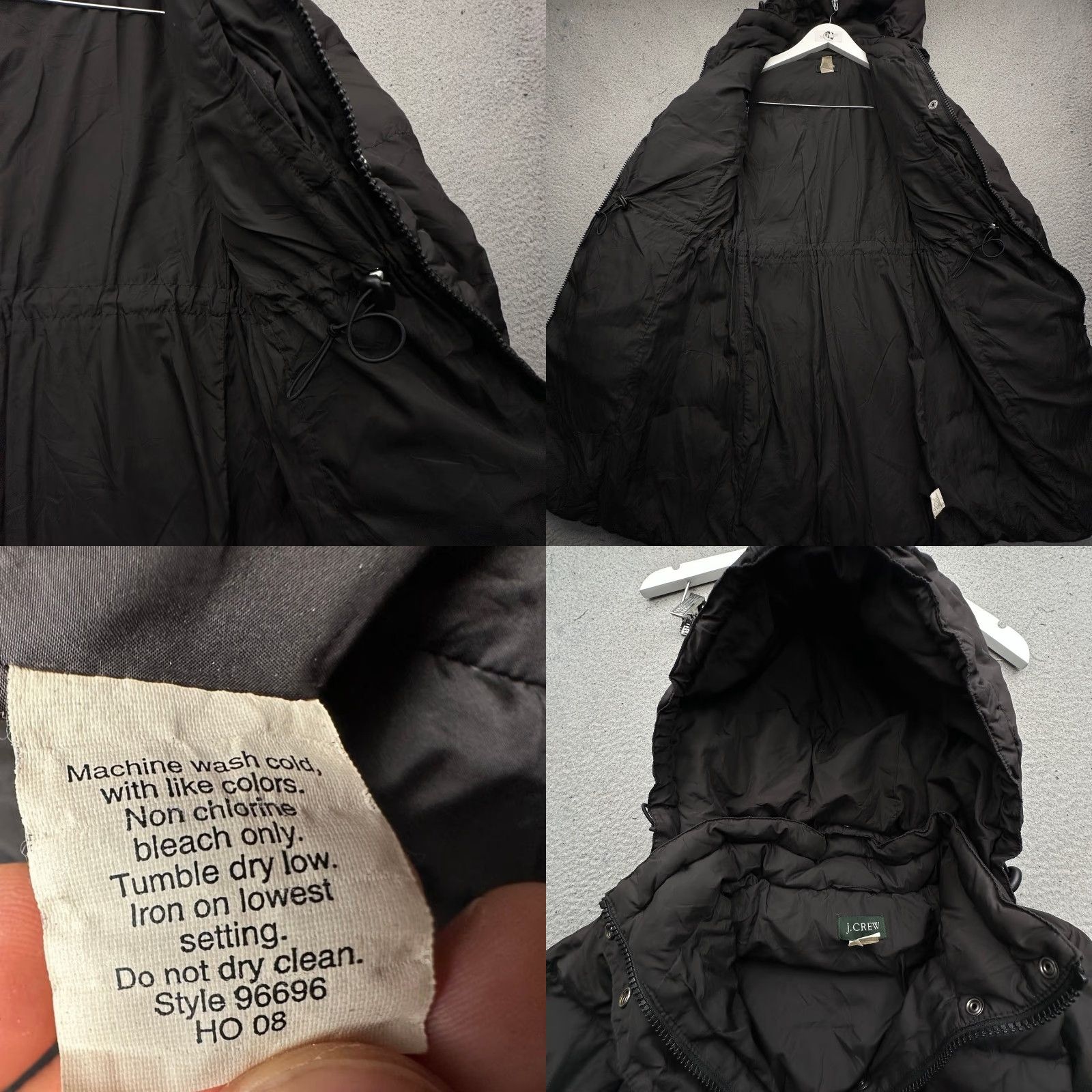 J.Crew J.CREW Parka Jacket Women Small Hooded Black Down Insulated Puffer Long Coat Coat (Jacket/Coat) - XS? Size S / US 4 / IT 40 - 9 Thumbnail