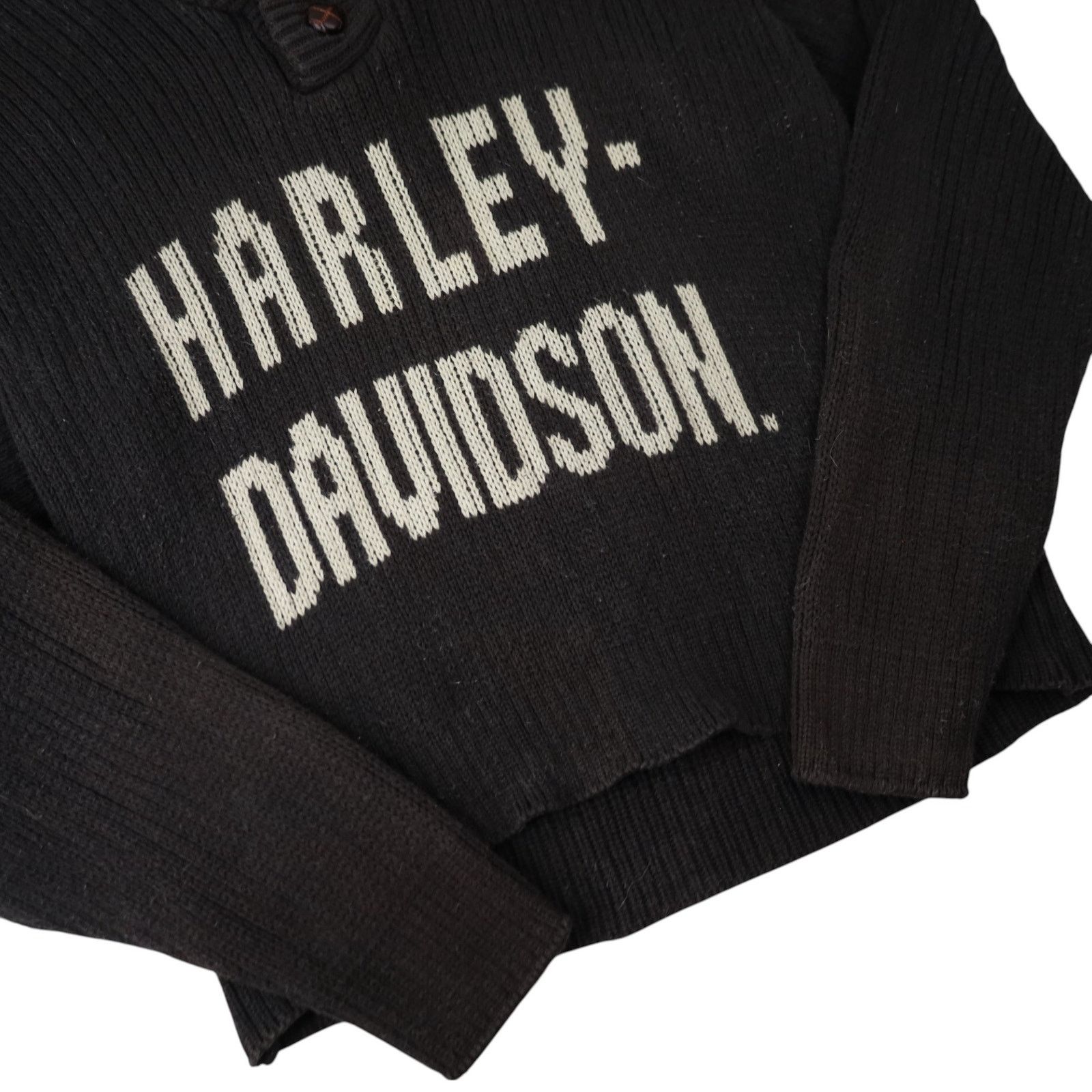 Harley Davidson × Vintage Vintage Harley Davidson Knit Spellout Cowl Sweater Size M / US 6-8 / IT 42-44 - 3 Thumbnail