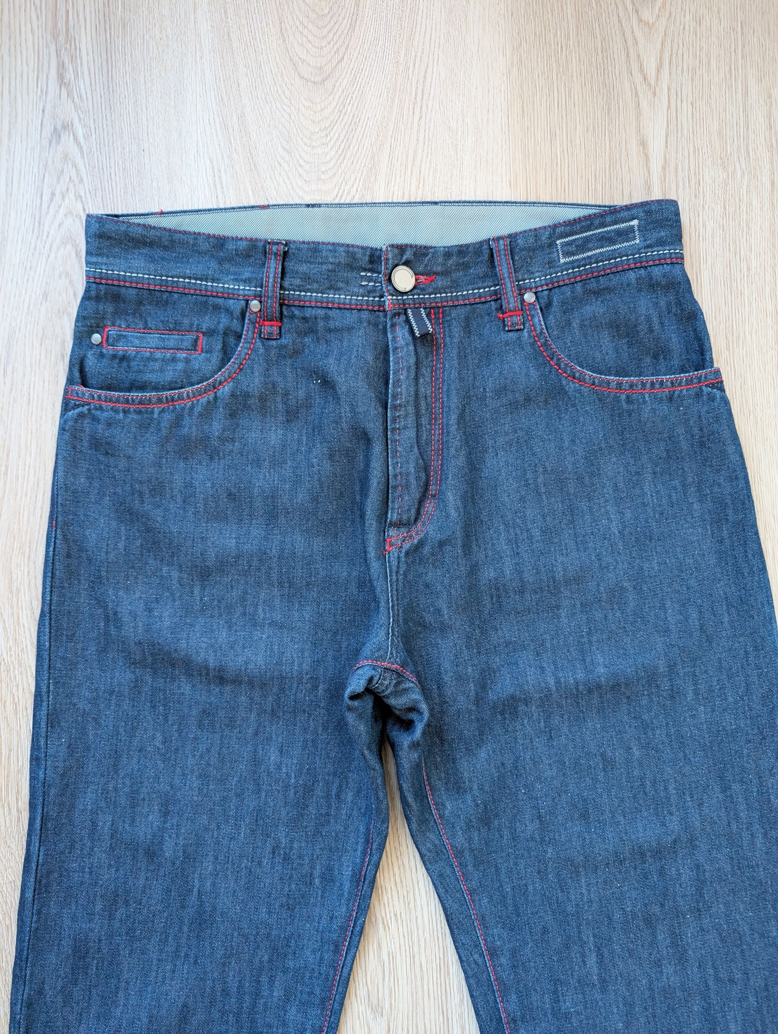 Cortigiani Cortigiani Luxury Handmade In Italy Blue Cotton Linen Jeans Size US 32 / EU 48 - 4 Thumbnail