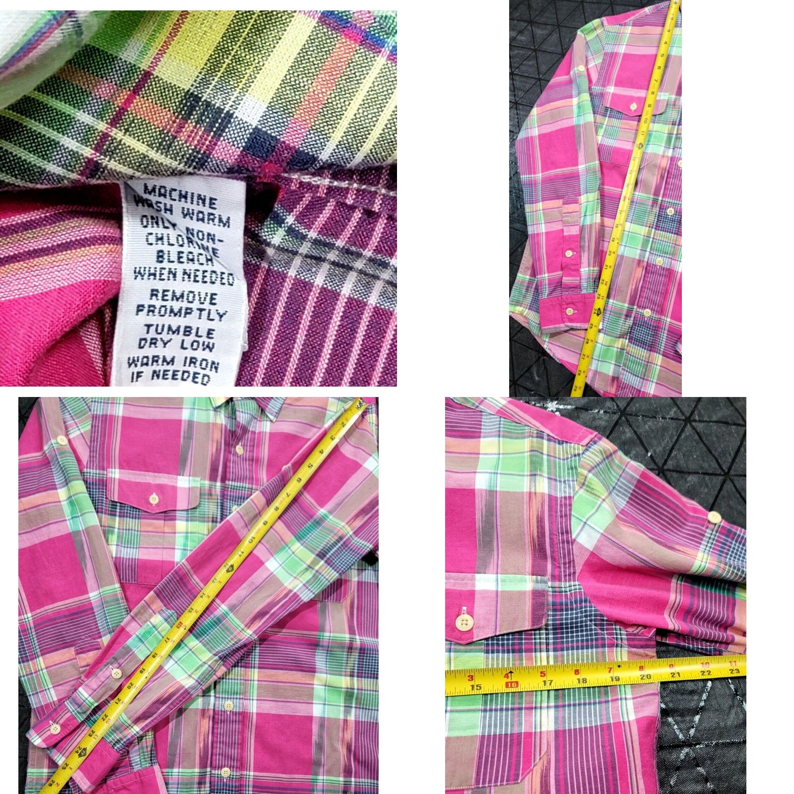 Polo Ralph Lauren VINTAGE Polo Ralph Lauren Madres Plaid Aztec Navajo Button Up Shirt Mens S Roll Tab Size US S / EU 44-46 / 1 - 9 Thumbnail