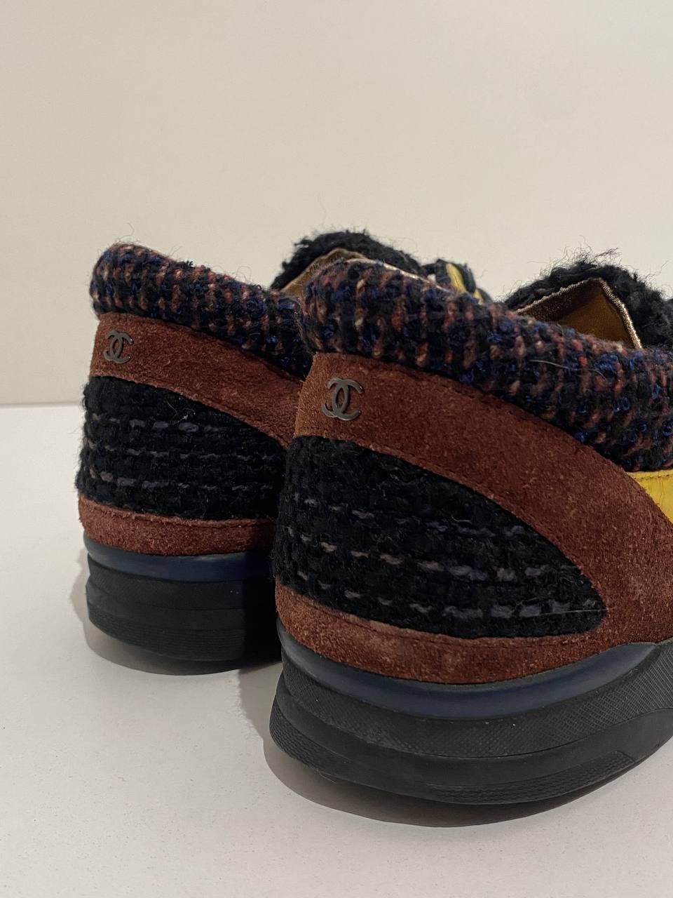 Chanel Chanel CC Logo Tweed Logo Shoes Low Top Sneakers Size US 4 / IT 34 - 7 Thumbnail