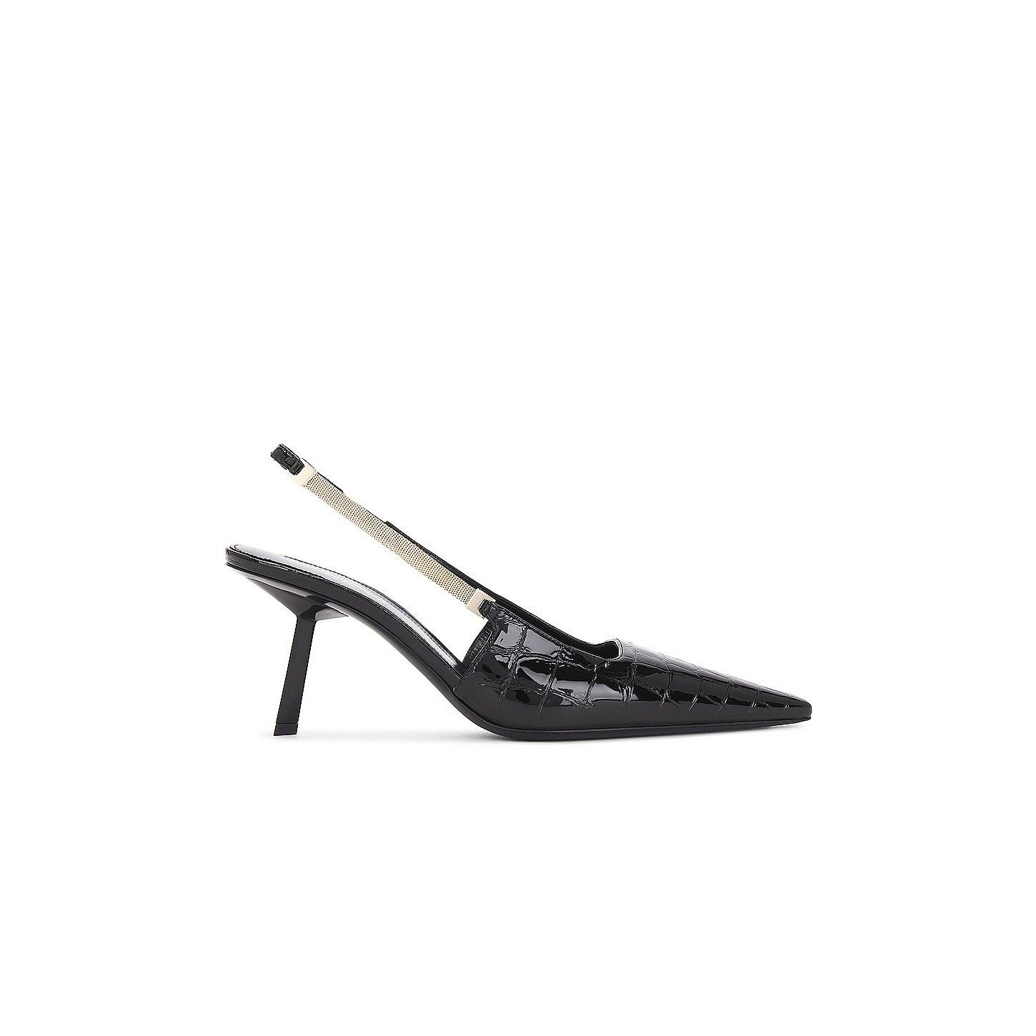 SAINT LAURENT Blake Black 75mm Slingback Pumps New & Authent