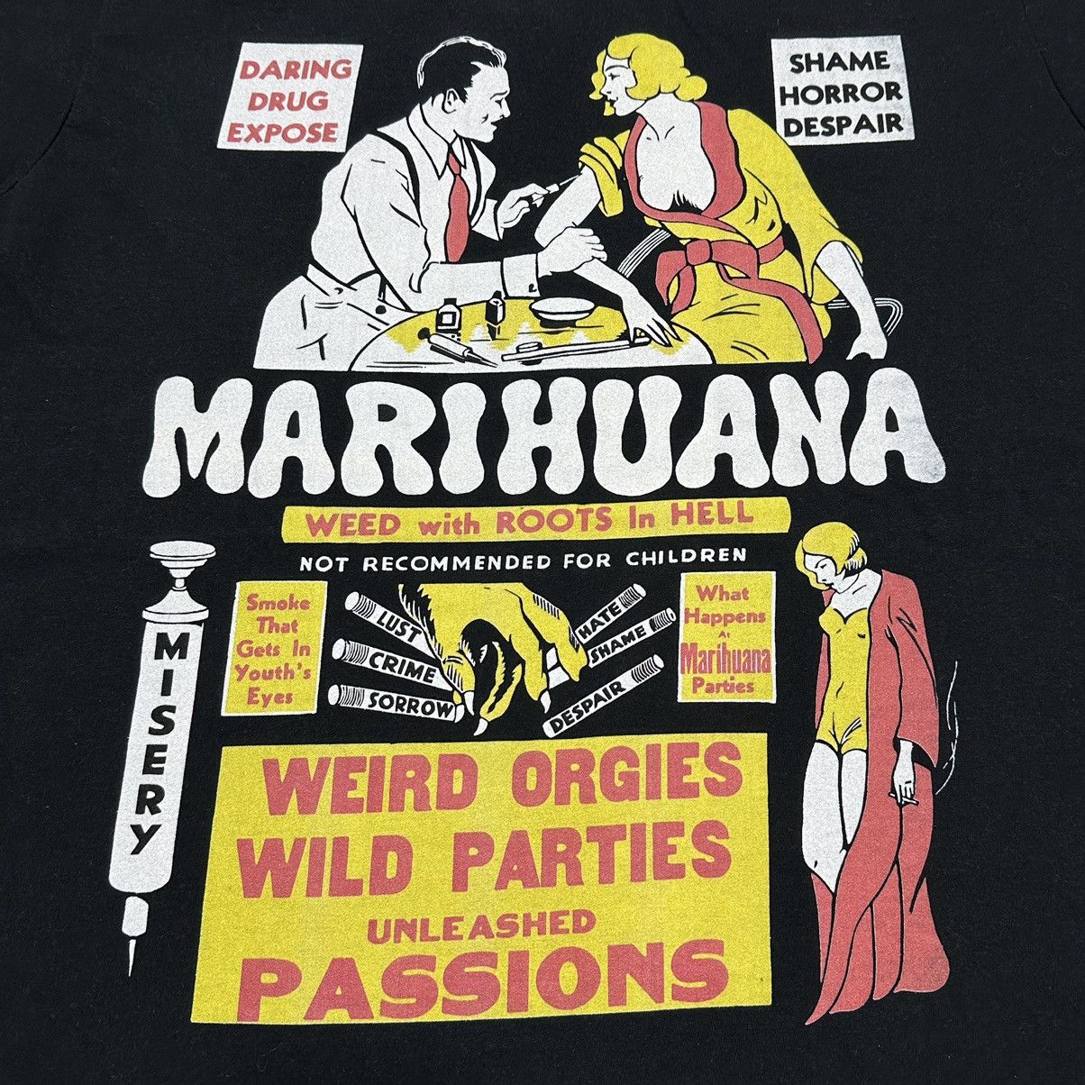 Vintage Stoner Weed Slang Humor Marijuana shame horror disappear Size US L / EU 52-54 / 3 - 2 Thumbnail