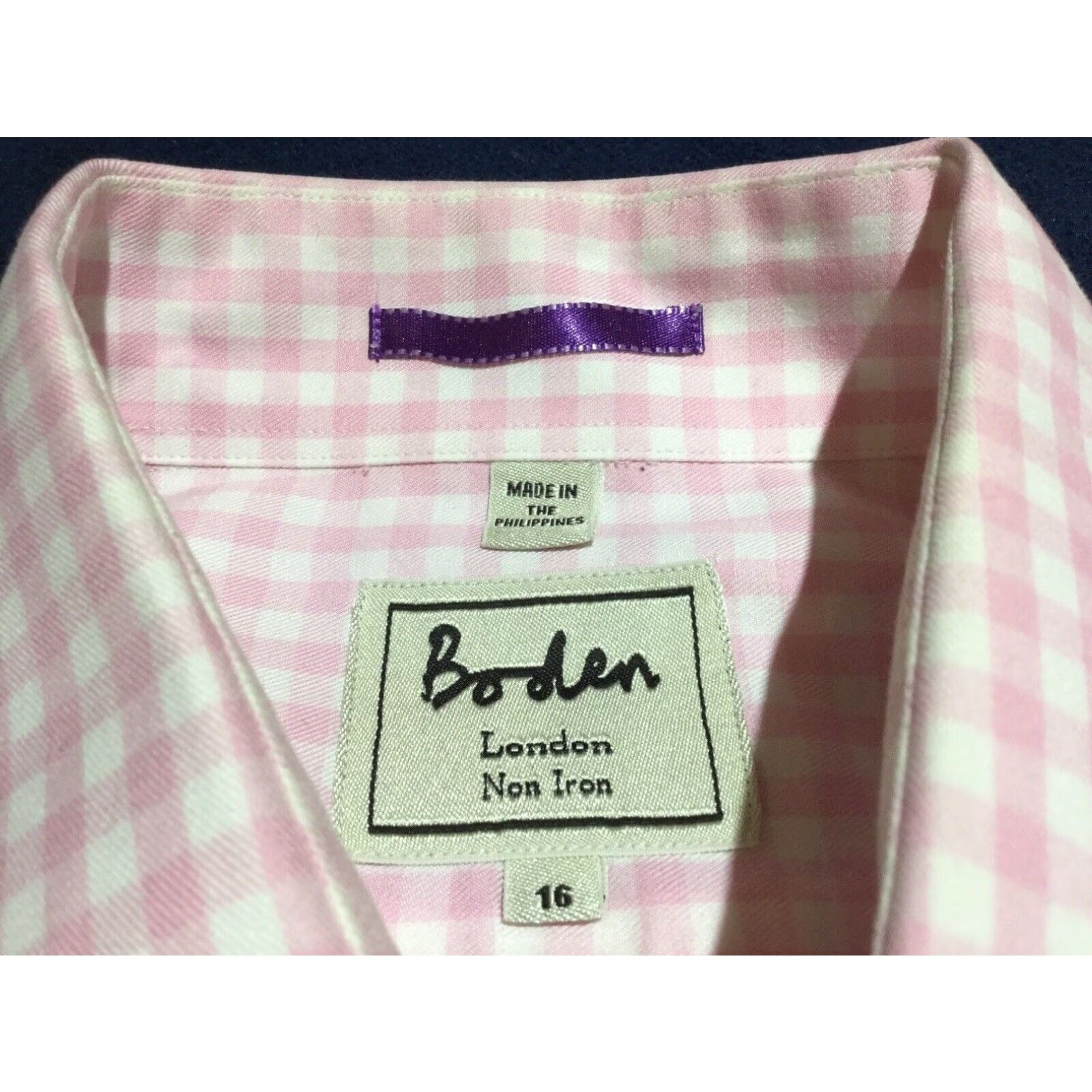 Pinko Mens Pink White Plaid Dress Shirt 16 Long Sleeve Multicolor Regular L Size 42R - 6 Thumbnail