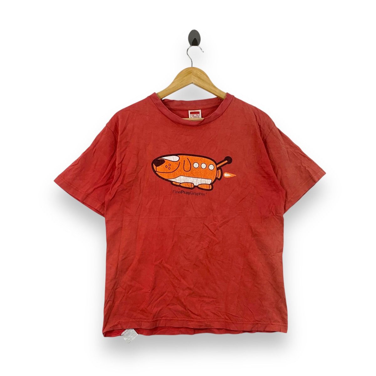 Other Vintage PMT FINE PRAY GRAPHIX Red Tee Shirt Cartoon Size L / US 10 / IT 46 - 1 Thumbnail